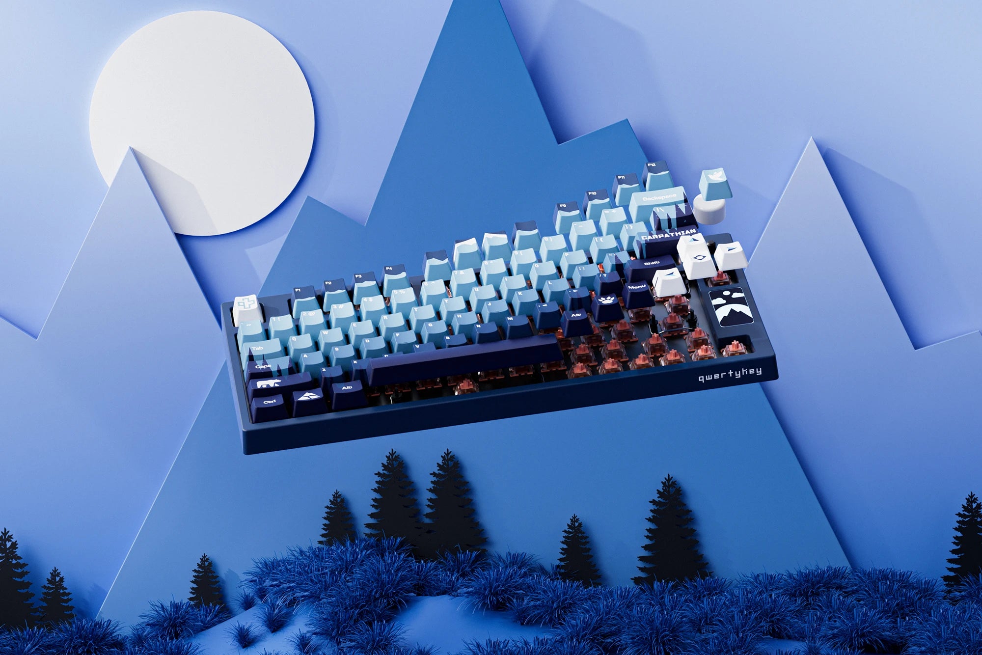 QwertyKey75 Kárpátaljai Bluetooth Vezeték nélküli Hotswap RGB VIA/QMK Gasket Rögzített Mechanikus Játékbillentyűzet