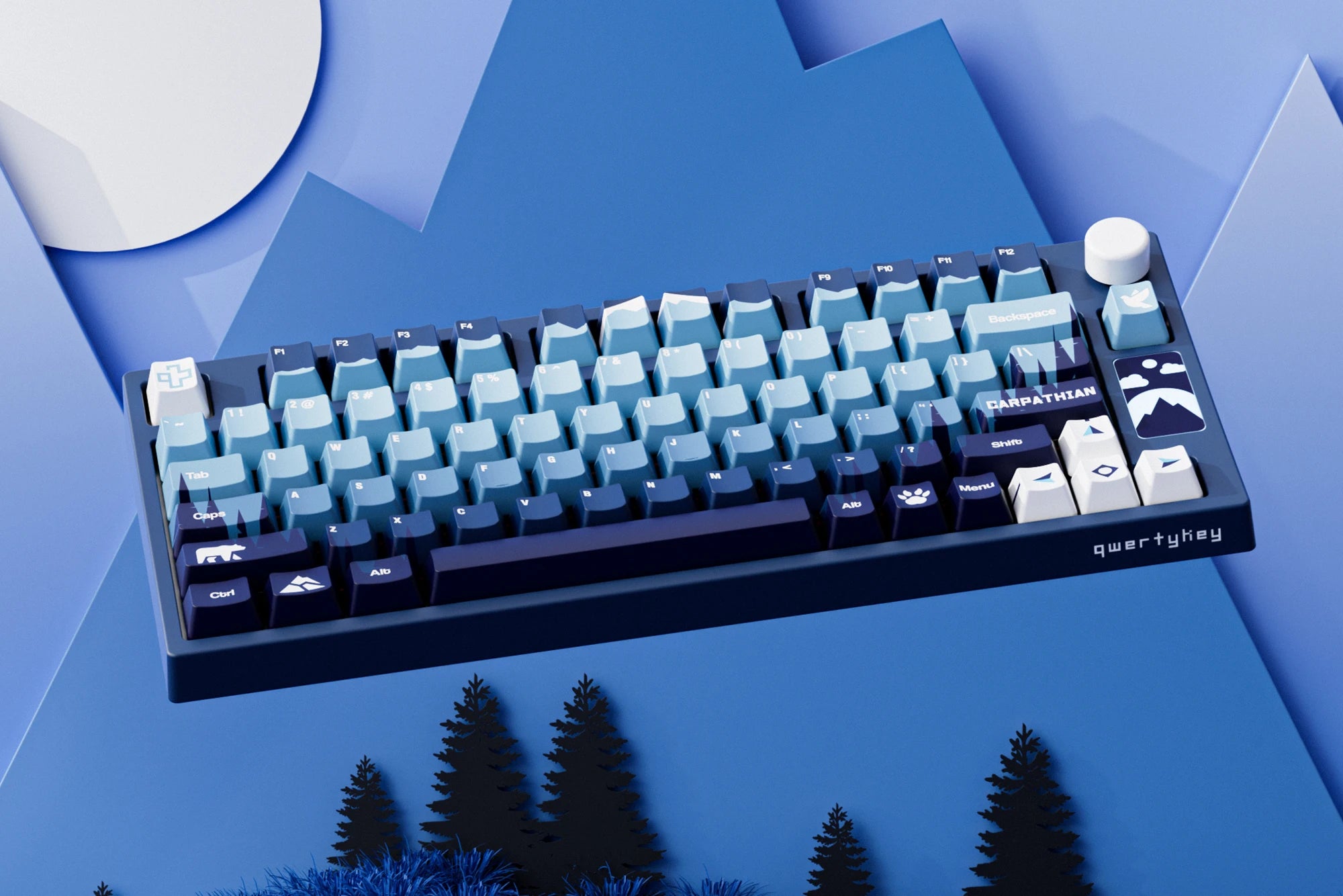 QwertyKey75 Kárpátaljai Bluetooth Vezeték nélküli Hotswap RGB VIA/QMK Gasket Rögzített Mechanikus Játékbillentyűzet
