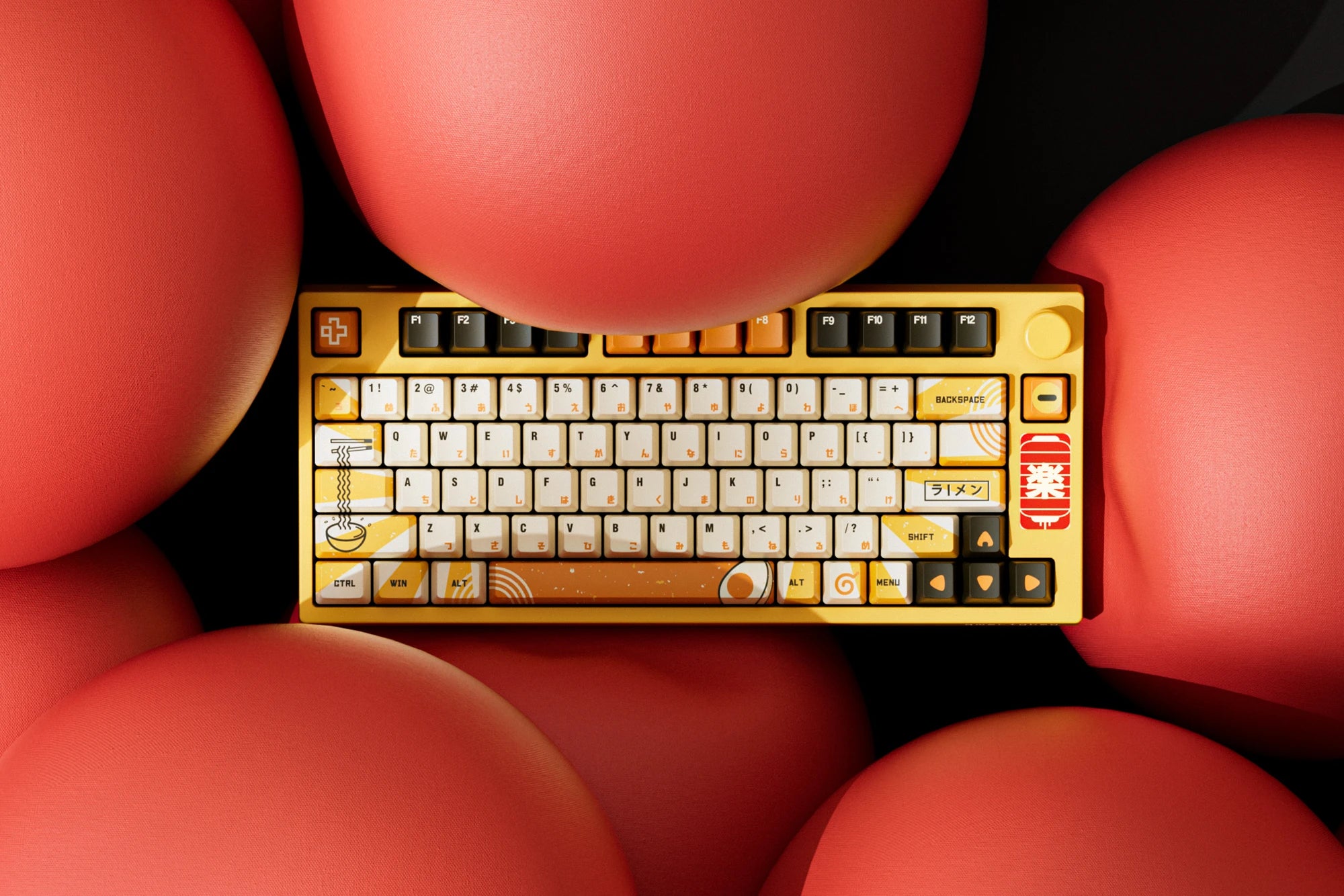 QwertyKey75 Ramen Bluetooth Vezeték nélküli Hotswap RGB Gasket Mounted Mechanikus Játékbillentyűzet