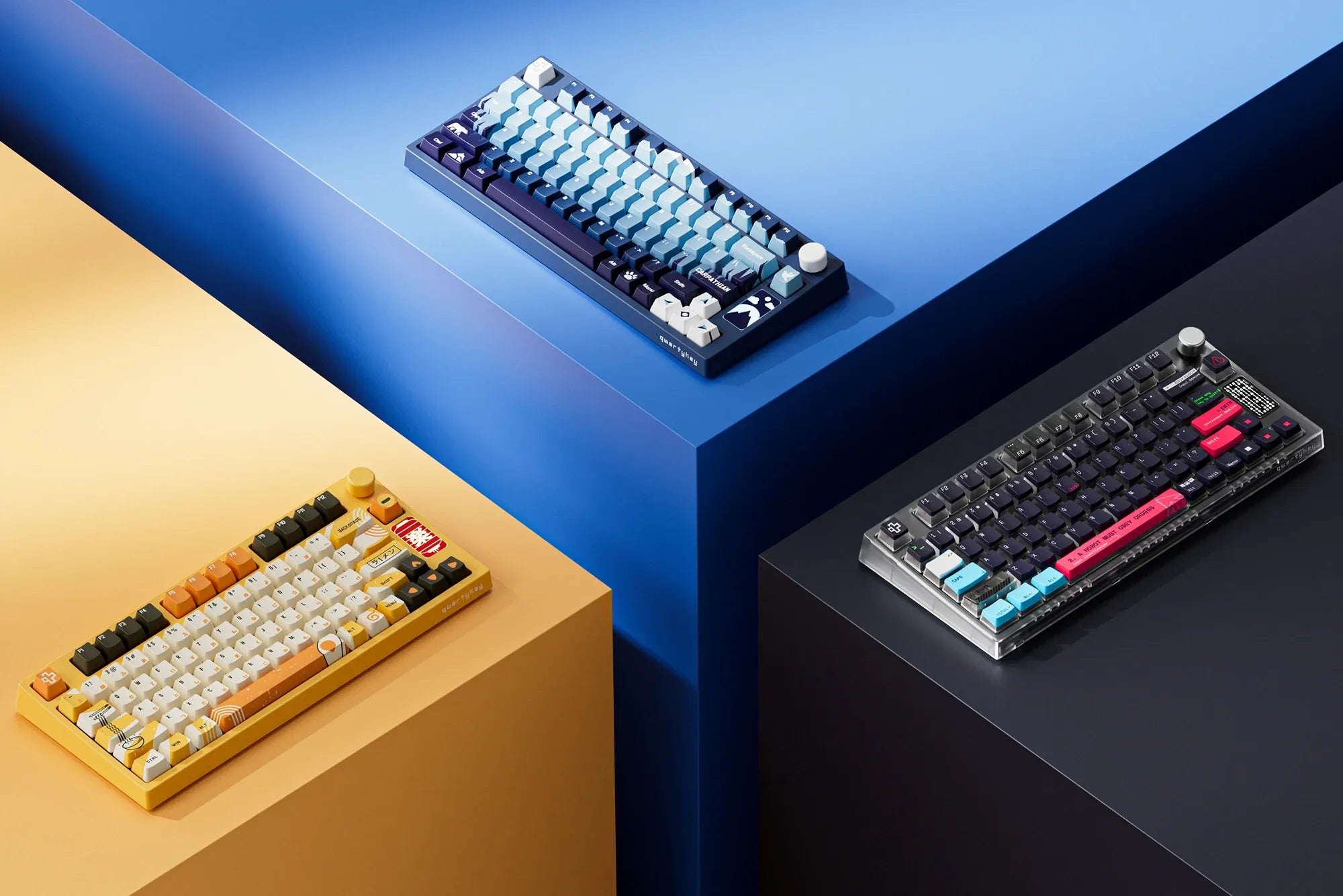 QwertyKey75 Terminál Bluetooth Vezeték nélküli Hotswap RGB VIA/QMK Gasket Rögzített Mechanikus Játékbillentyűzet