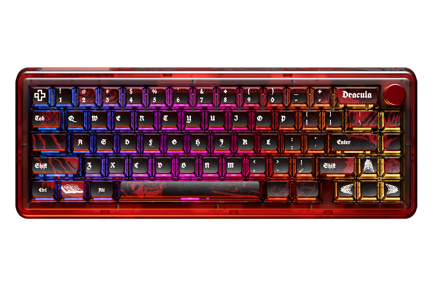 QwertyKey65 Pro Dracula Bluetooth Vezeték nélküli VIA Hotswap RGB Mechanikus Játékbillentyűzet