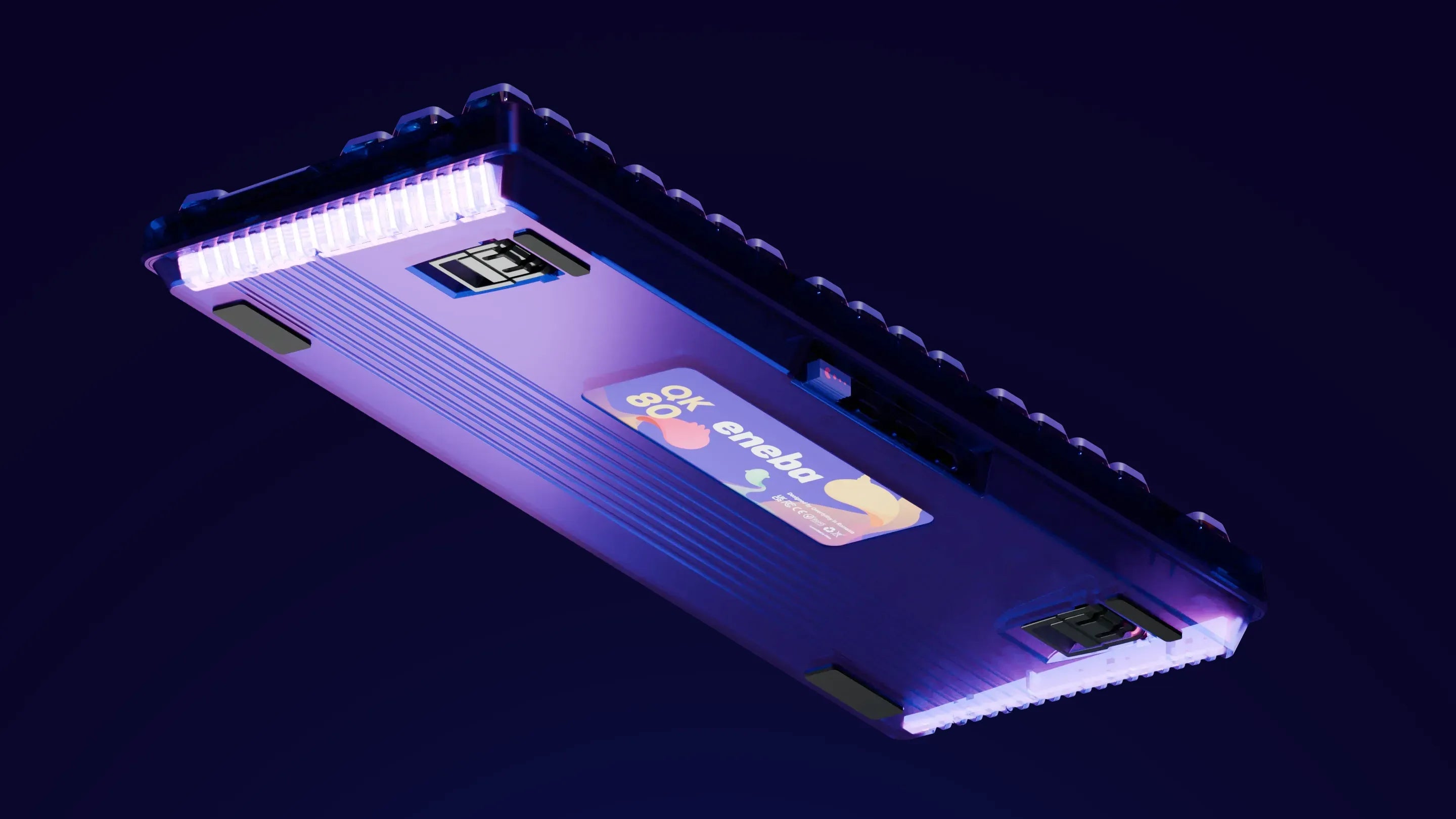 QwertyKey80 x Eneba Korlátozott Kiadás Bluetooth Vezeték nélküli Hotswap RGB QMK/VIA Gasket Rögzített Mechanikus Játékbillentyűzet Képernyővel