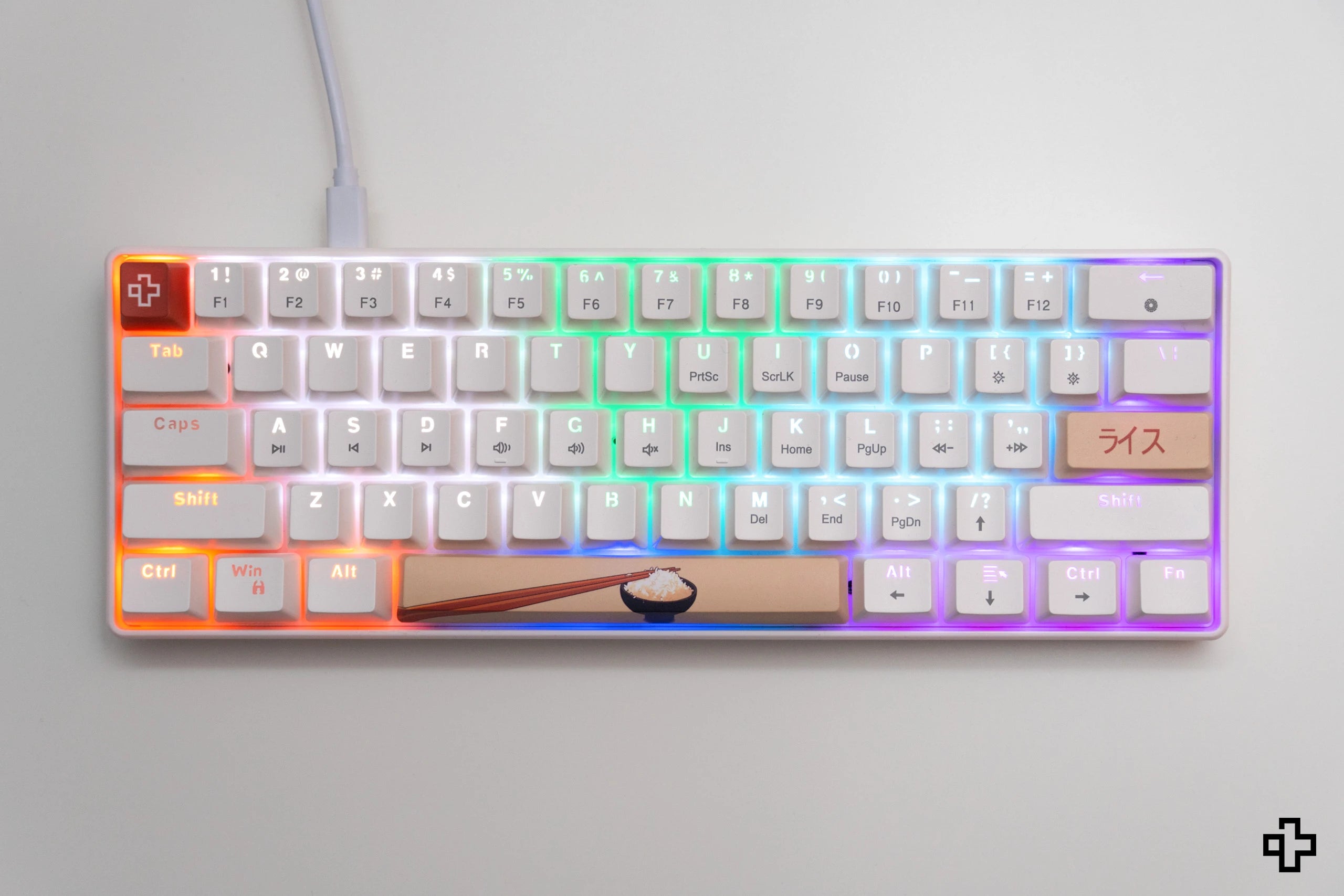 QwertyKey Rice V3 Alba Hotswap RGB Szoftveres Mechanikus Játékbillentyűzet