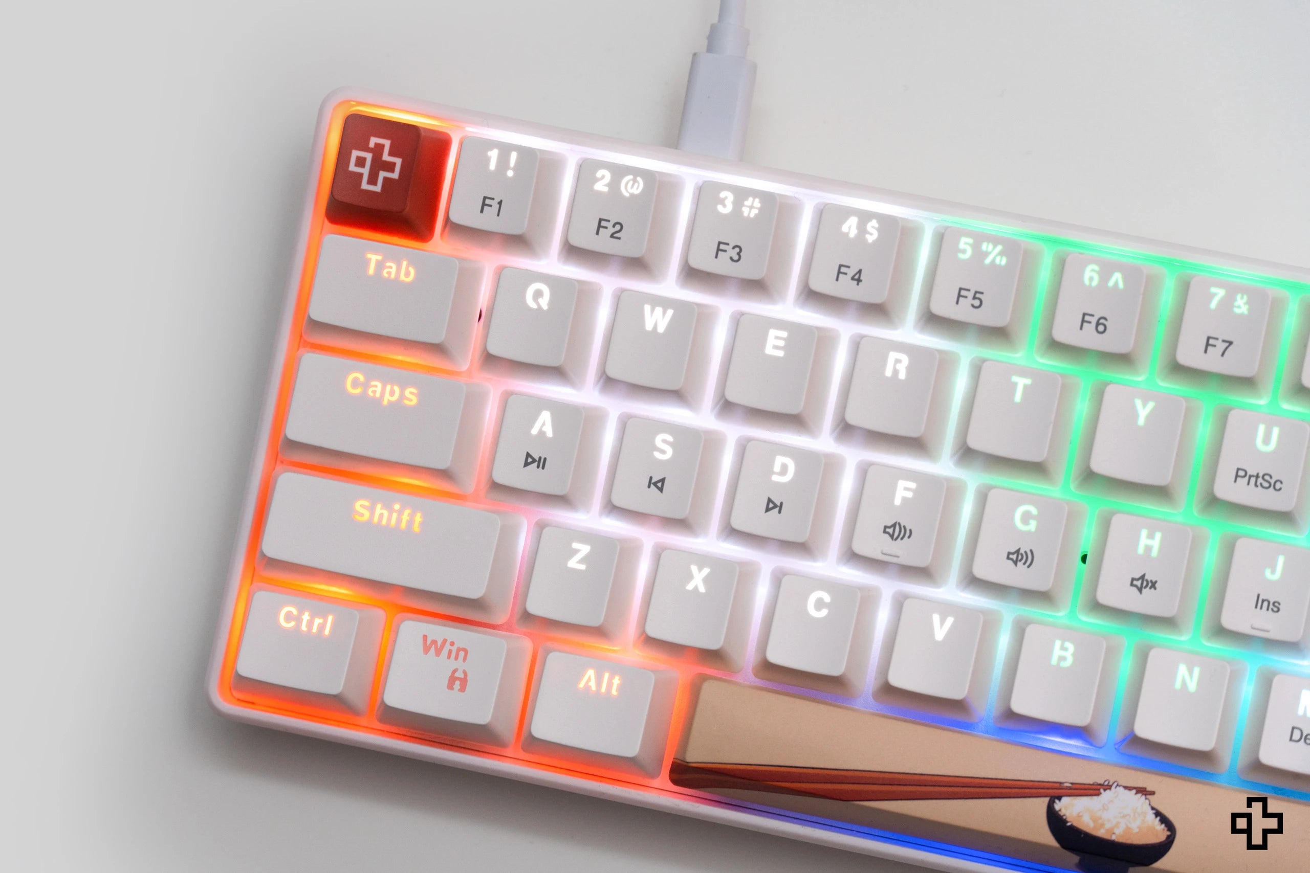 QwertyKey Rice V3 Alba Hotswap RGB Szoftveres Mechanikus Játékbillentyűzet
