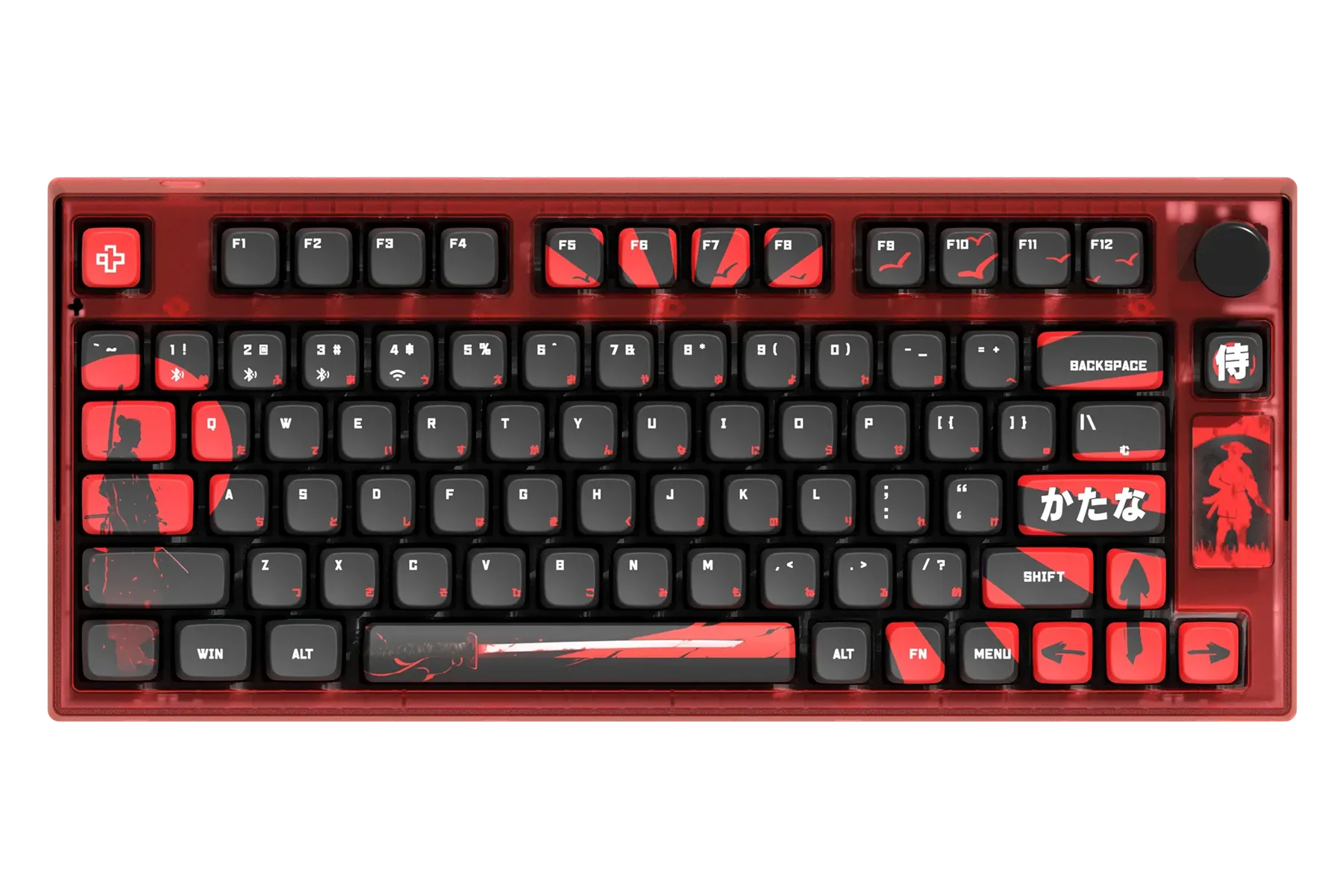 QwertyKey75 Samurai Bluetooth Vezeték nélküli Hotswap RGB VIA/QMK Gasket Rögzített Mechanikus Játékbillentyűzet