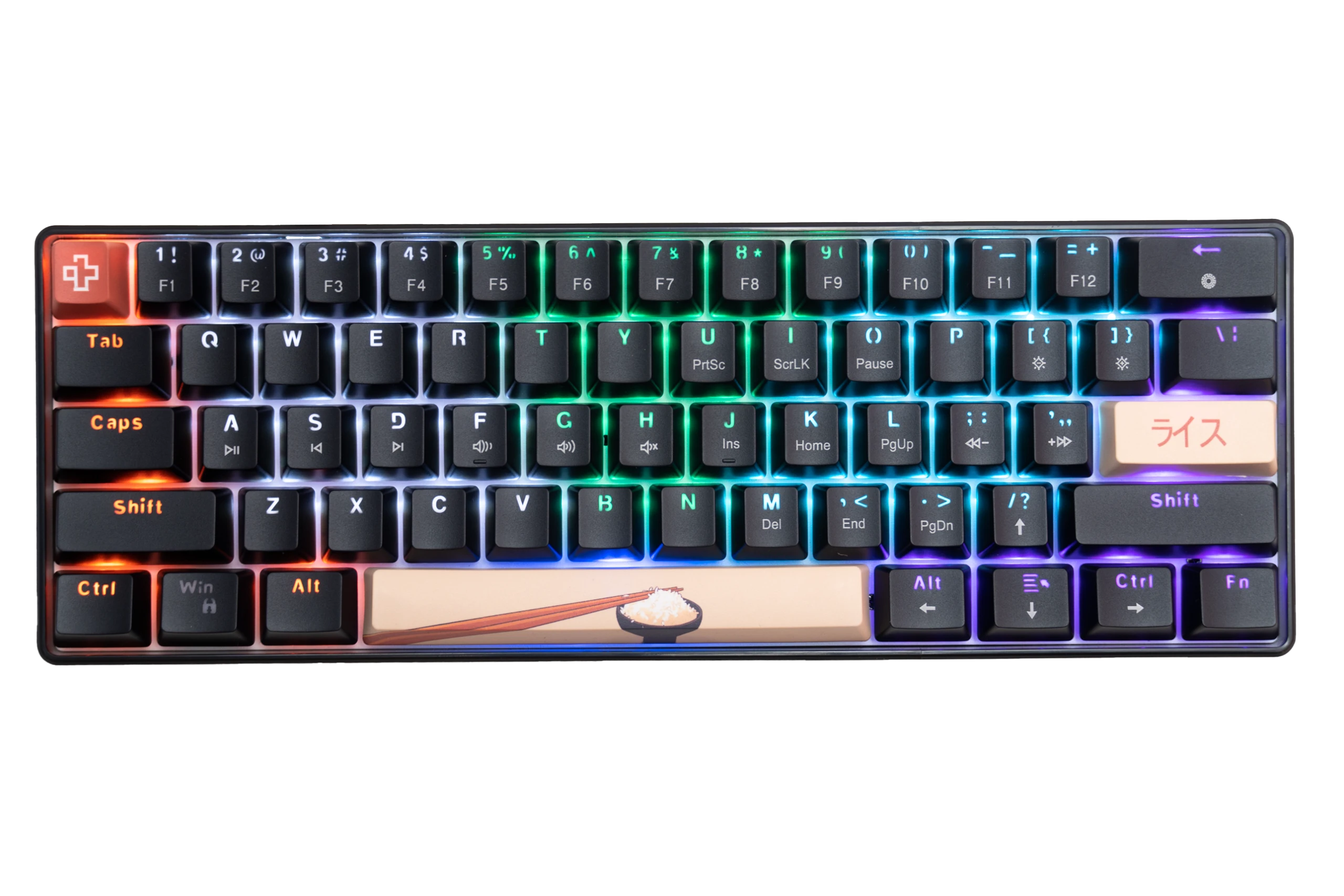 QwertyKey Rice V3 Neagra Hotswap RGB Szoftveres Mechanikus Játékbillentyűzet