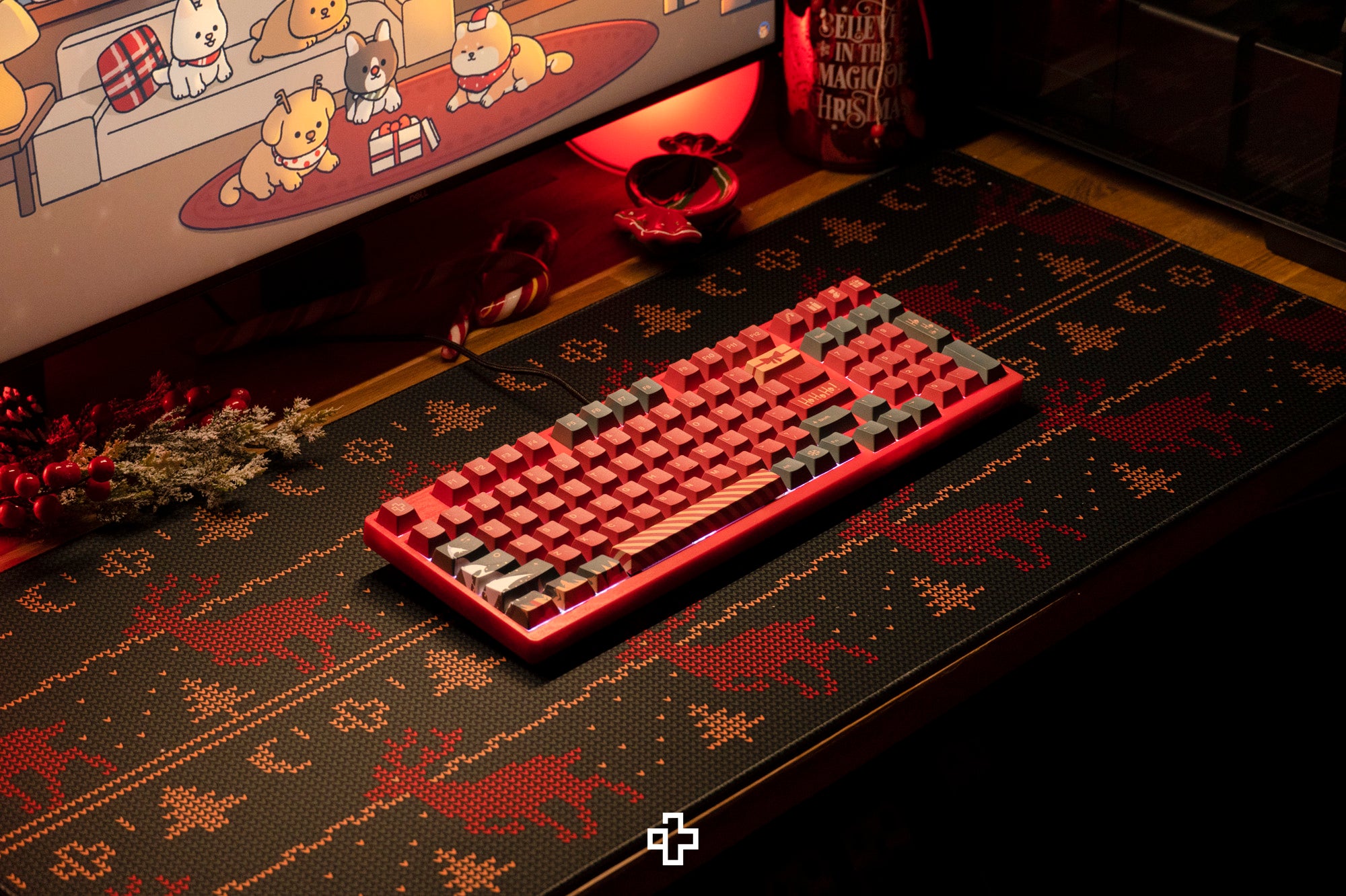Deskmat Egérpad QwertyKey Karácsony 4mm varrott szélek