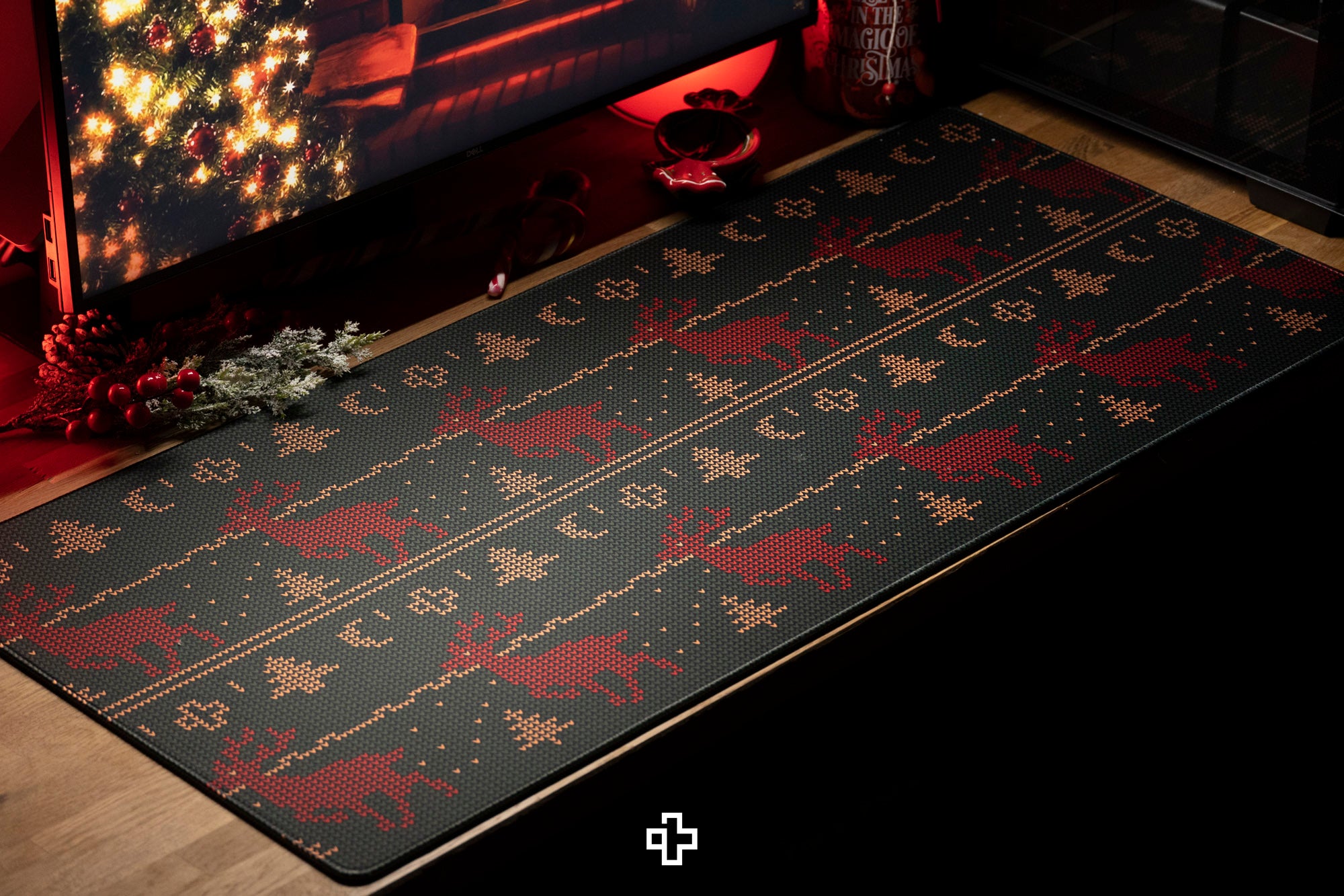 Deskmat Egérpad QwertyKey Karácsony 4mm varrott szélek