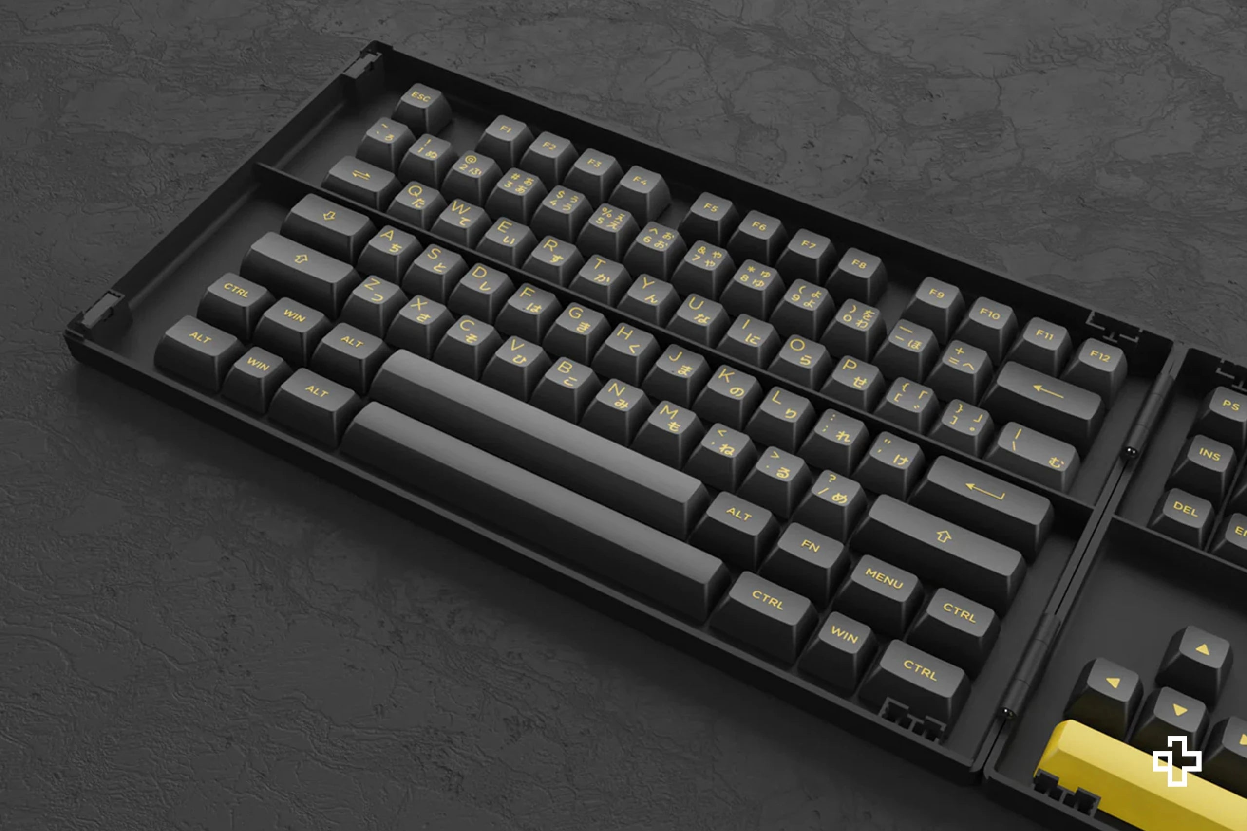 Set Taste Fekete és Arany Hiragana PBT Dupla Lövés Profil ASA
