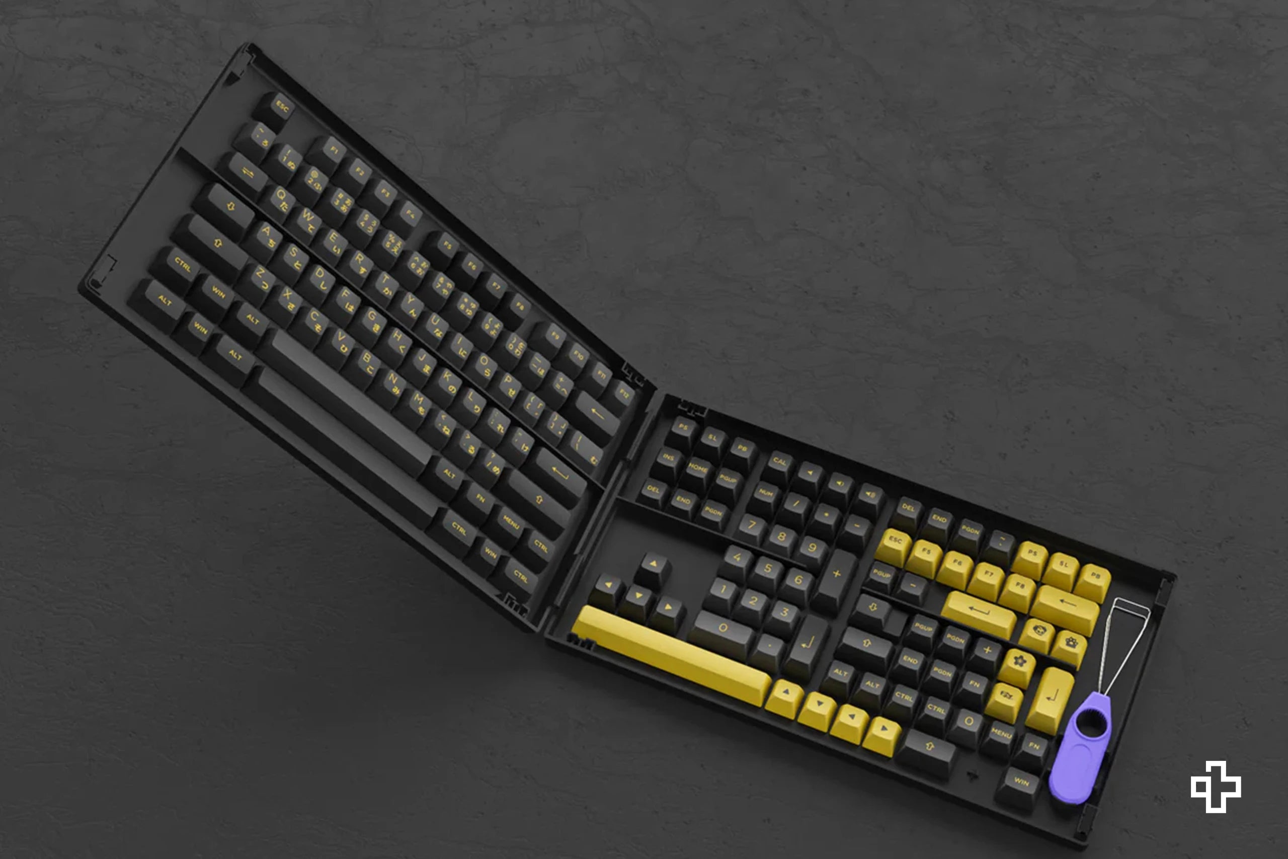 Set Taste Fekete és Arany Hiragana PBT Dupla Lövés Profil ASA
