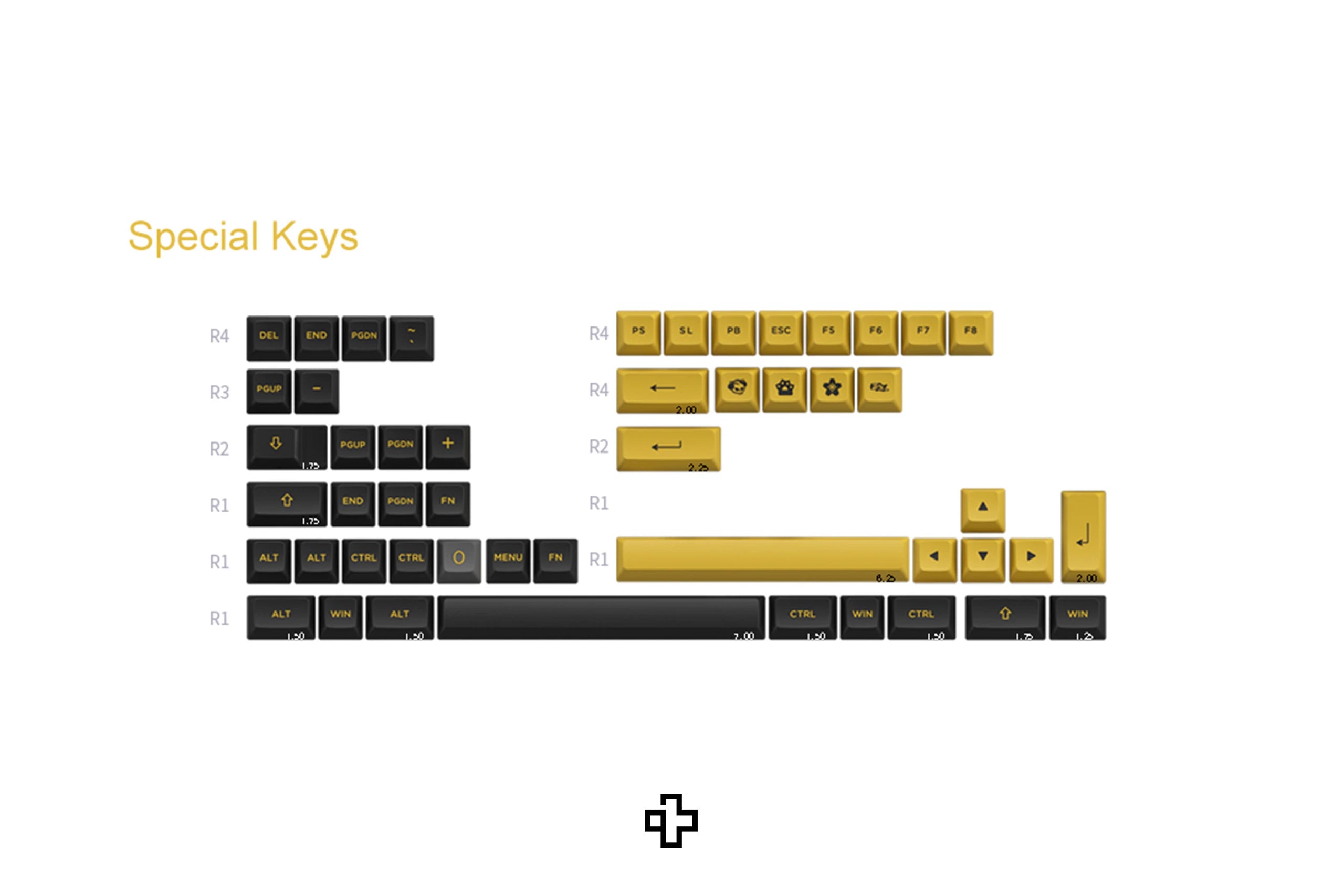 Set Taste Fekete és Arany Hiragana PBT Dupla Lövés Profil ASA