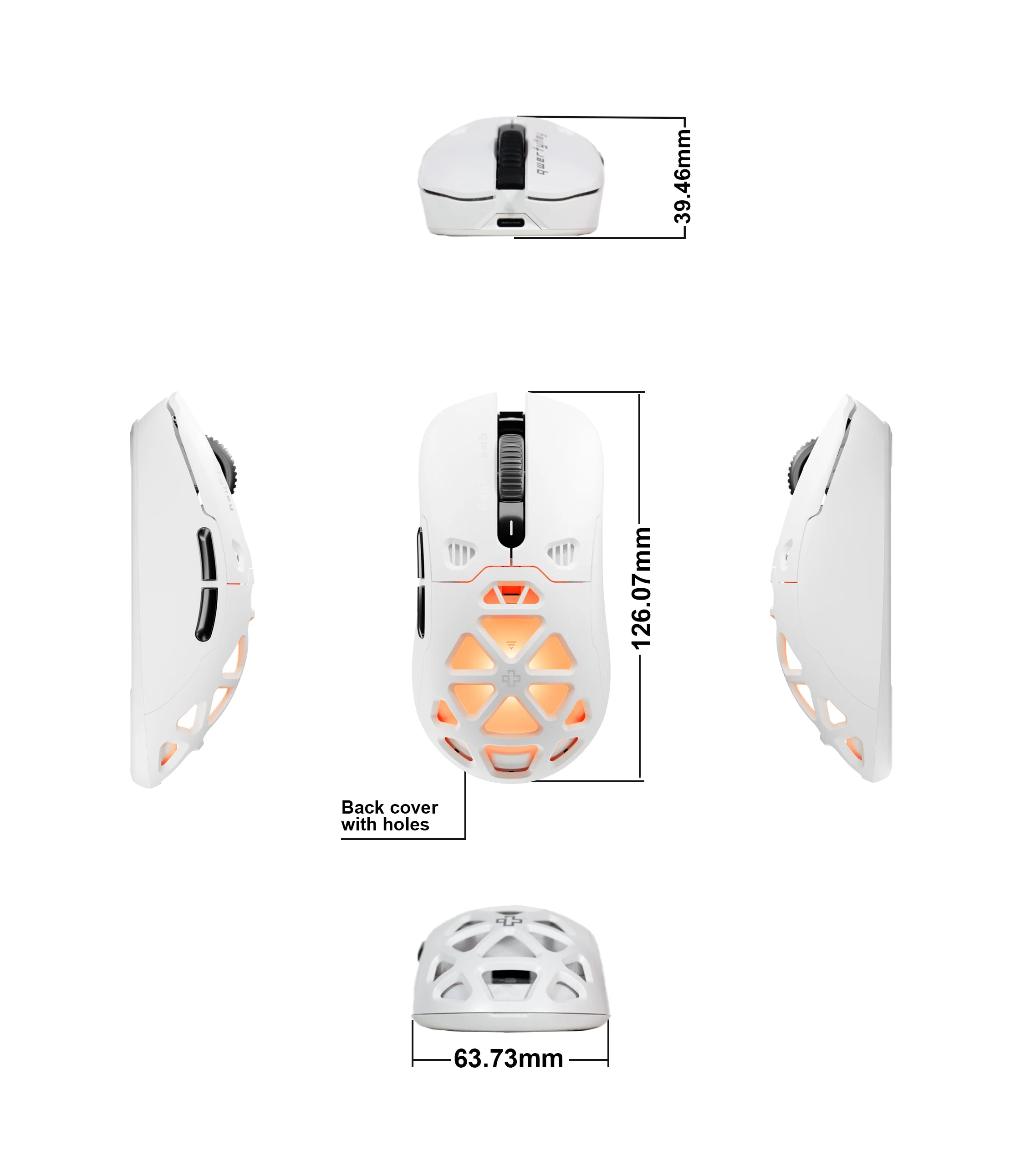Mouse QwertyKey QKM1 Alb Vezeték nélküli Bluetooth Töltő Dokkoló