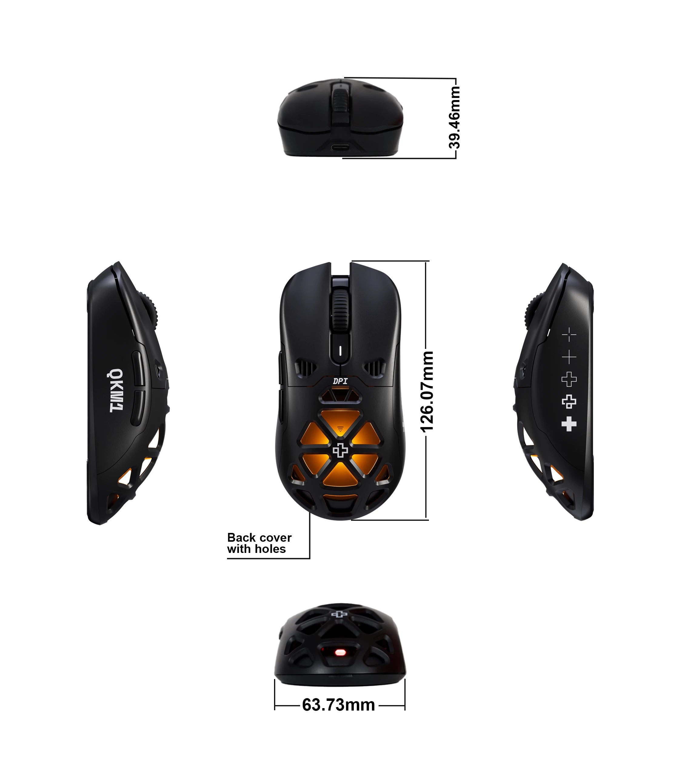 Egér QwertyKey QKM1 Vezeték nélküli Bluetooth Töltő Dokkoló Fekete