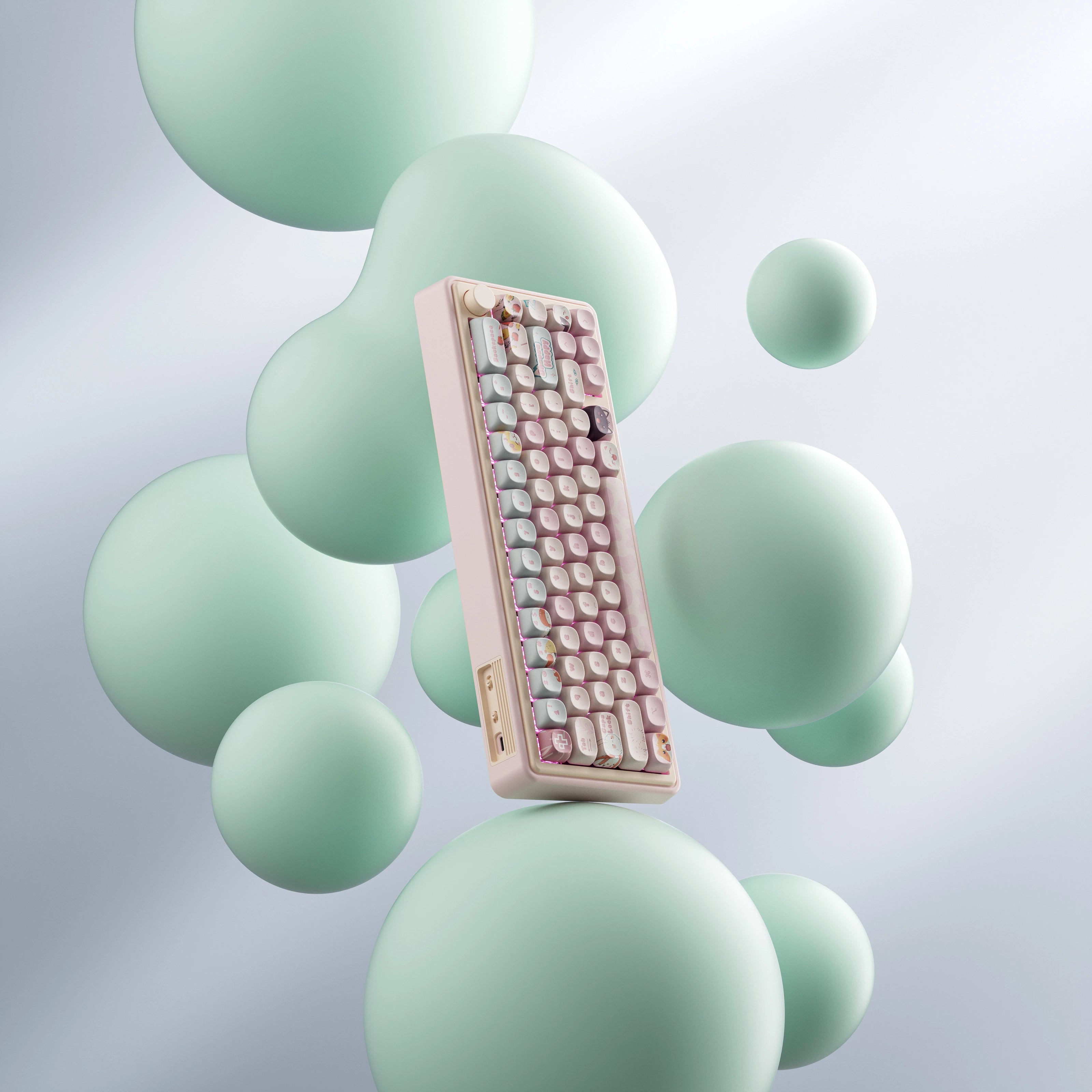 QwertyKey65 Pro Bliss Bluetooth Vezeték nélküli VIA Hotswap RGB Mechanikus Gaming Billentyűzet