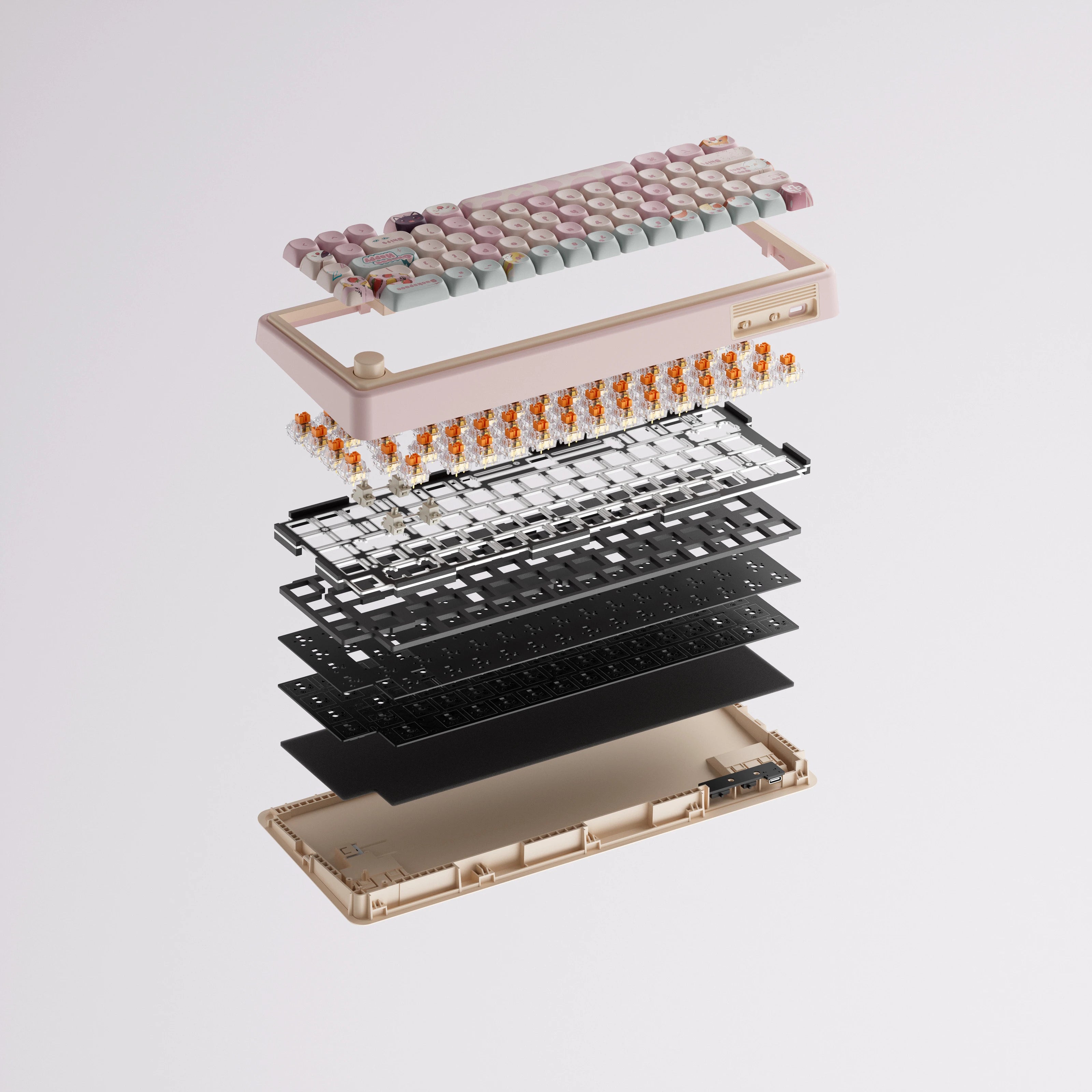 QwertyKey65 Pro Bliss Bluetooth Vezeték nélküli VIA Hotswap RGB Mechanikus Gaming Billentyűzet