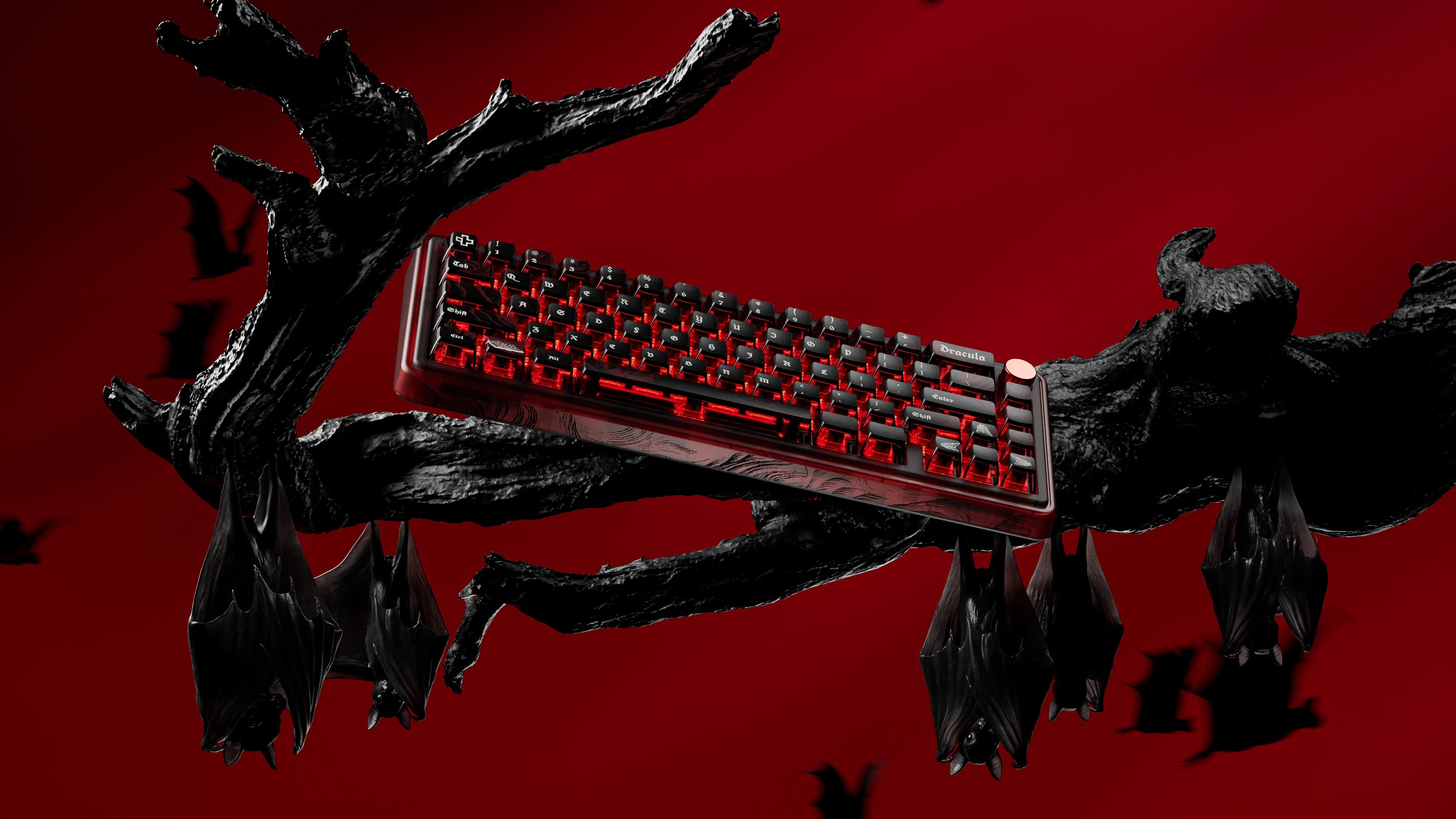 QwertyKey65 Pro Dracula Bluetooth Vezeték nélküli VIA Hotswap RGB Mechanikus Játékbillentyűzet