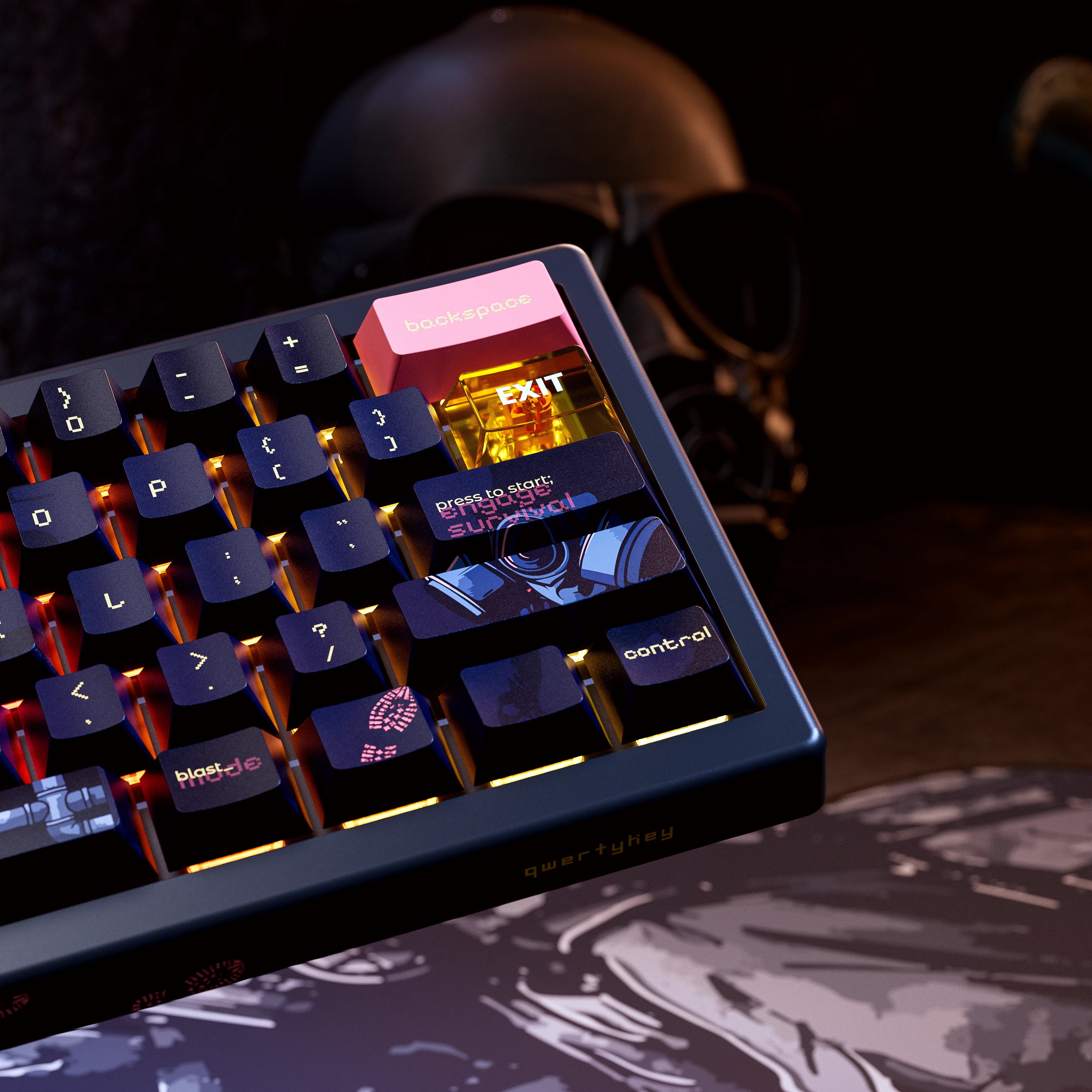 QwertyKey61 PRO Fallout Bluetooth vezeték nélküli Hotswap RGB VIA mechanikus játékbillentyűzet