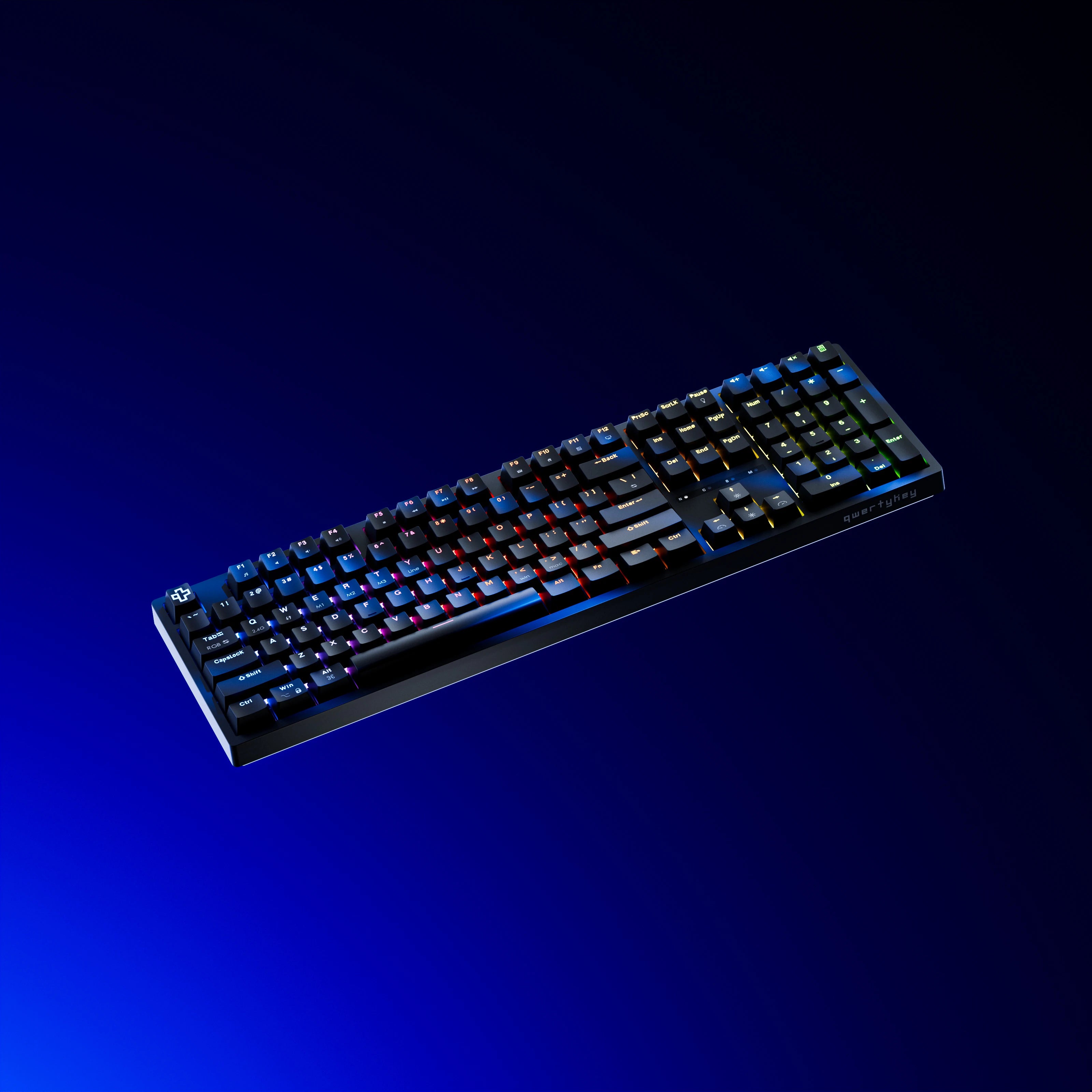 QwertyKey H100 Fekete Bluetooth Vezeték Nélküli Hotswap RGB Mechanikus Játékbillentyűzet