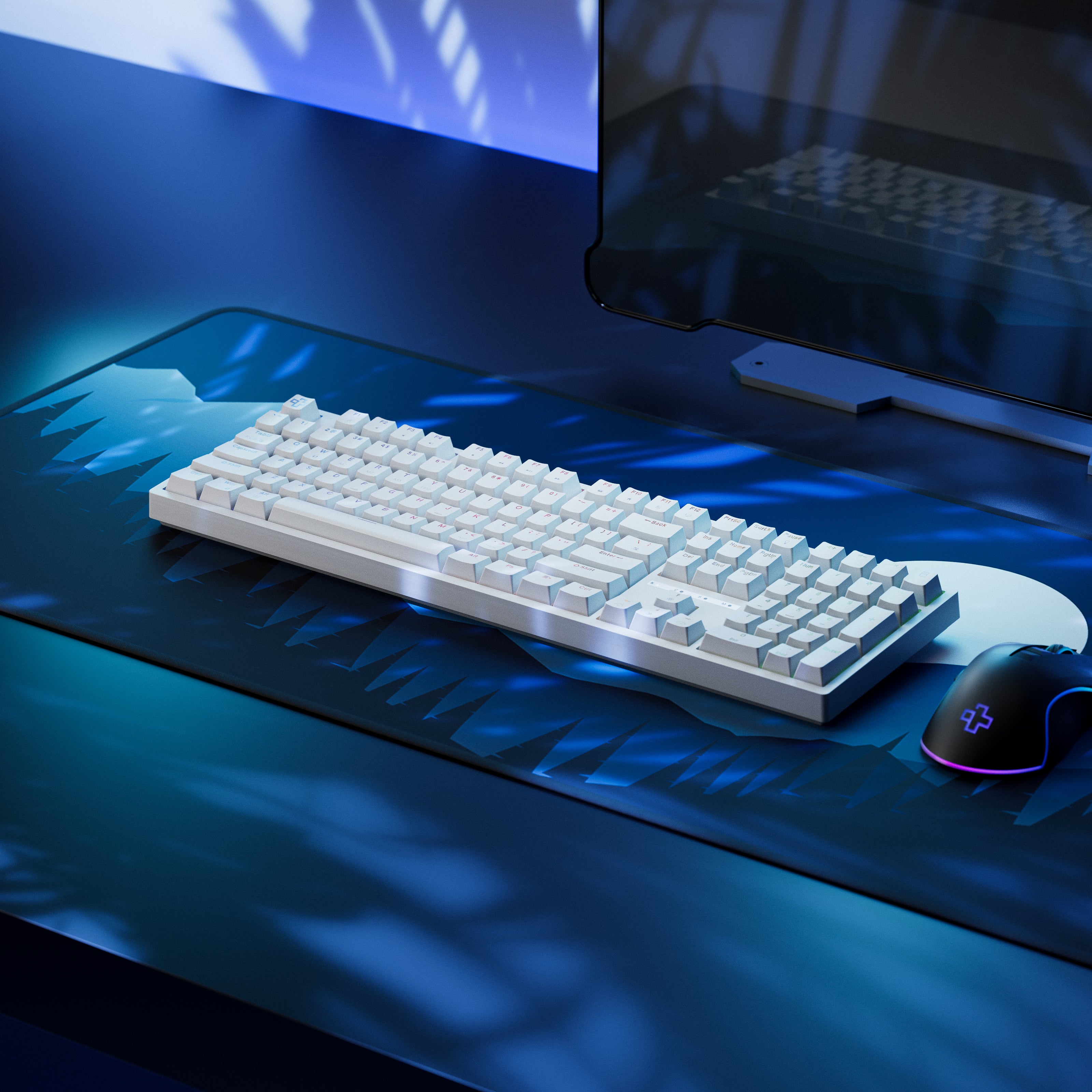 QwertyKey H100 Alba Bluetooth vezeték nélküli hotswap RGB mechanikus játékbillentyűzet