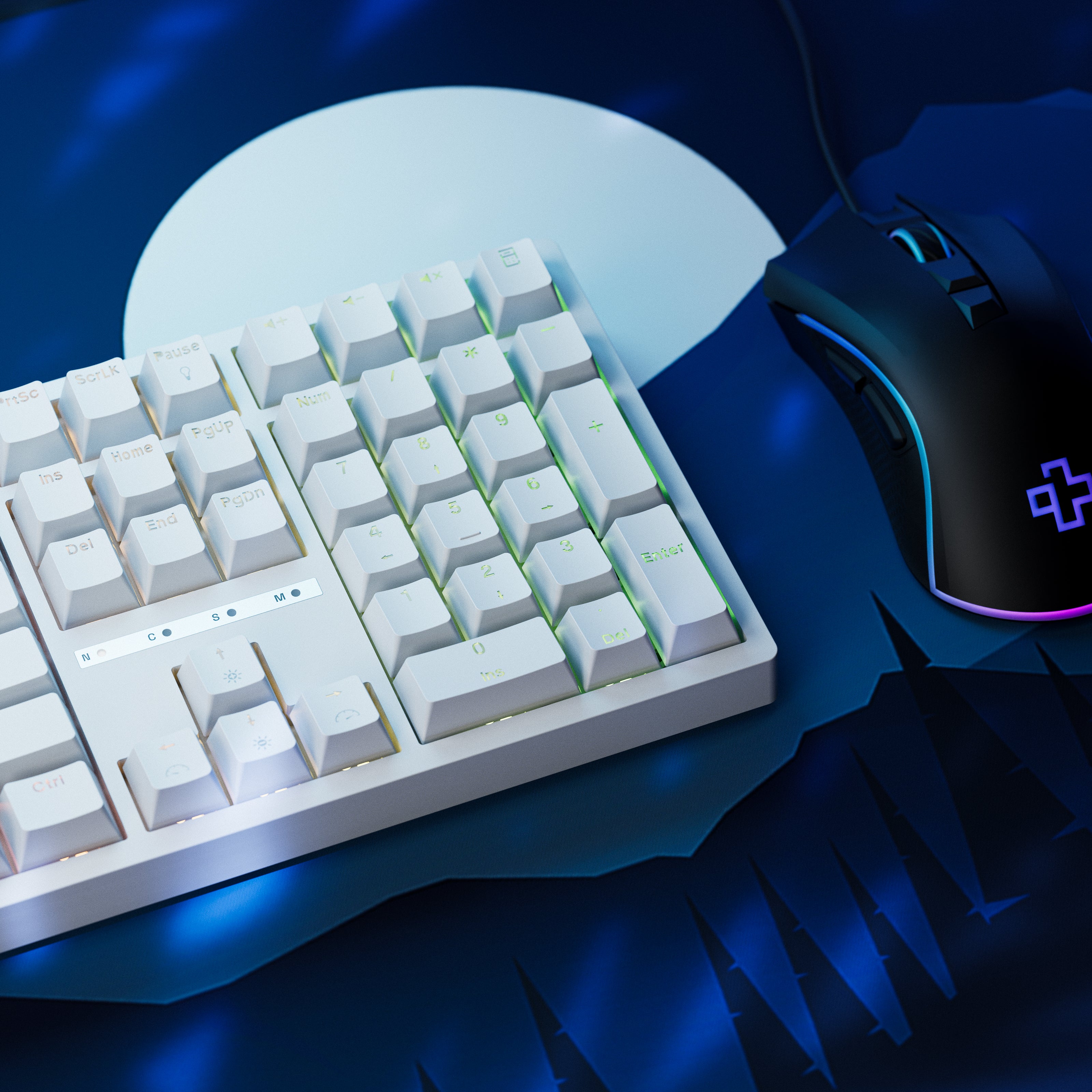 QwertyKey H100 Alba Bluetooth vezeték nélküli hotswap RGB mechanikus játékbillentyűzet
