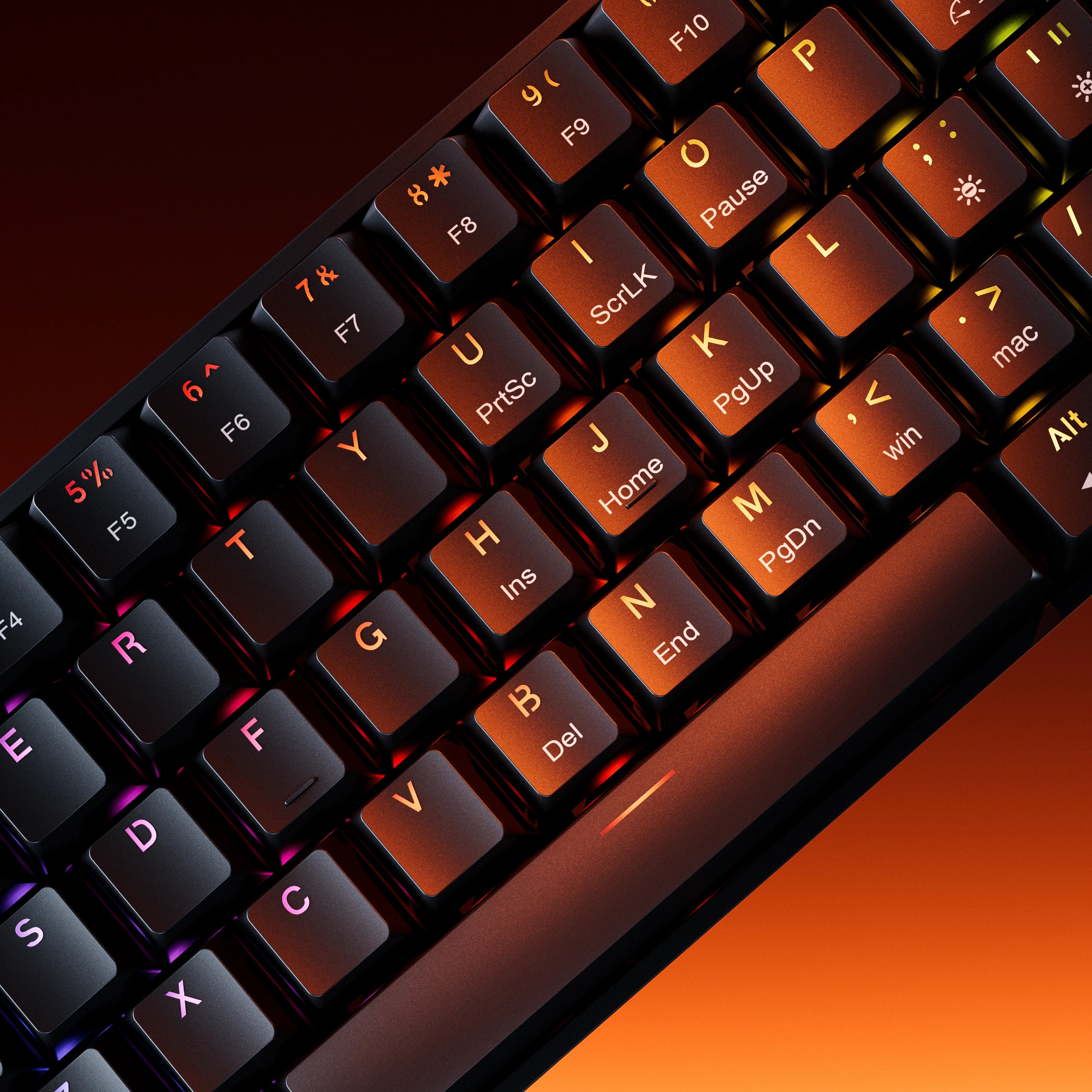 QwertyKey H61 Split Fekete Hotswap RGB Mechanikus Gaming Billentyűzet