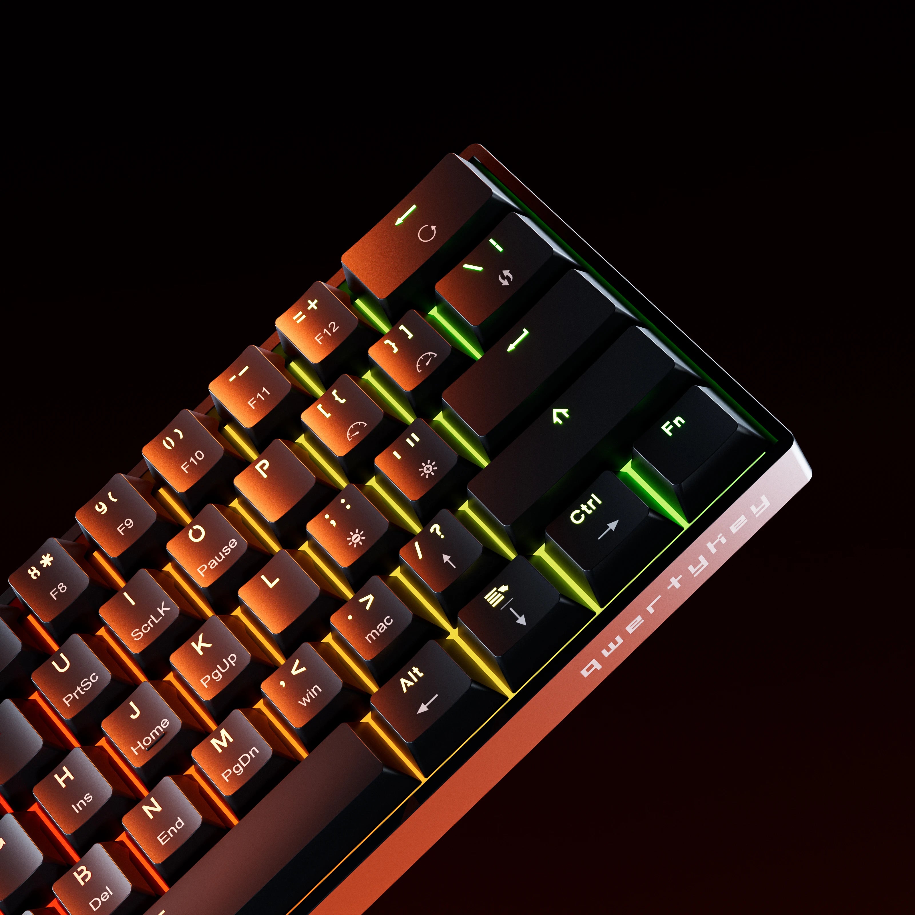 QwertyKey H61 Split Fekete Hotswap RGB Mechanikus Gaming Billentyűzet