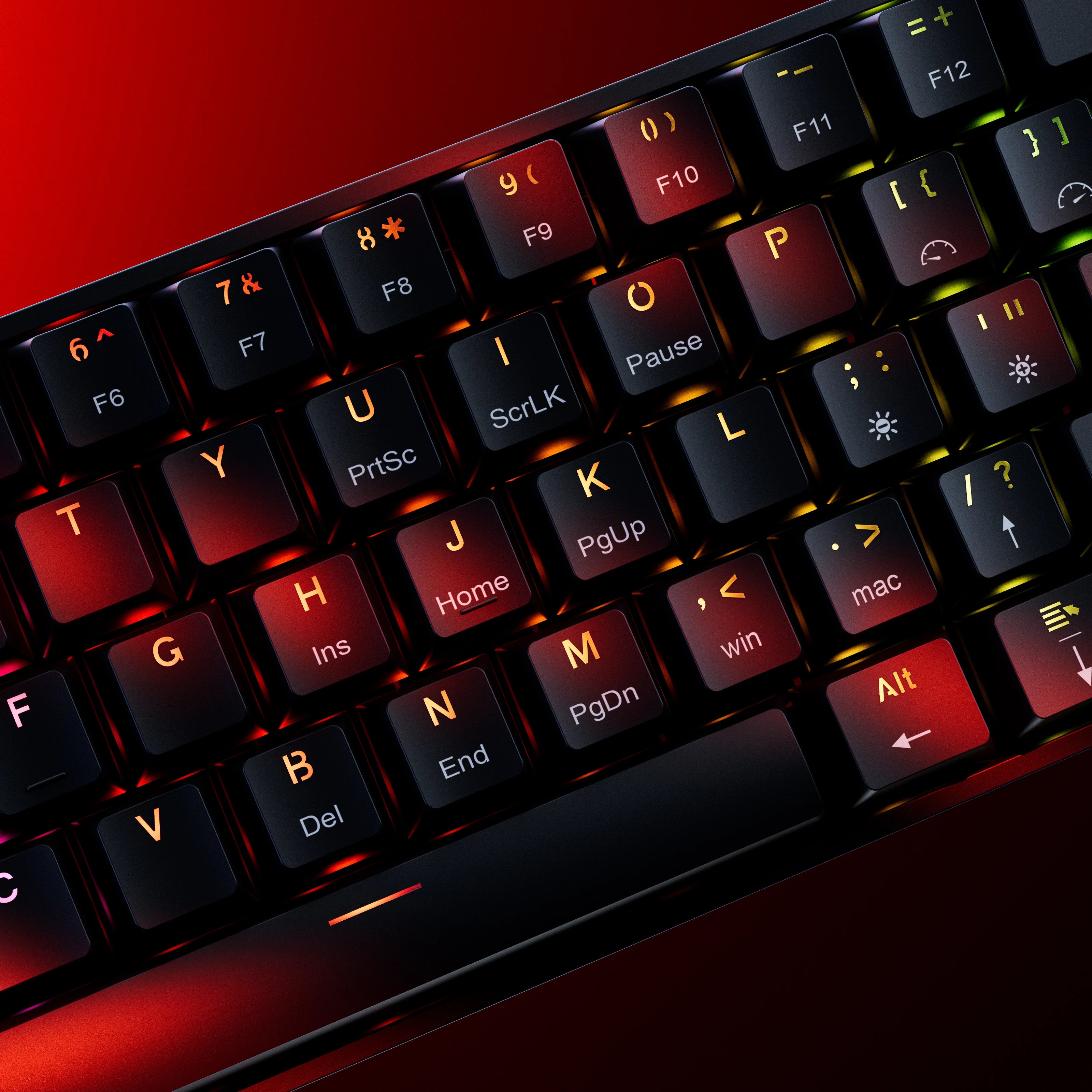 QwertyKey H61 Split Fekete Hotswap RGB Mechanikus Gaming Billentyűzet
