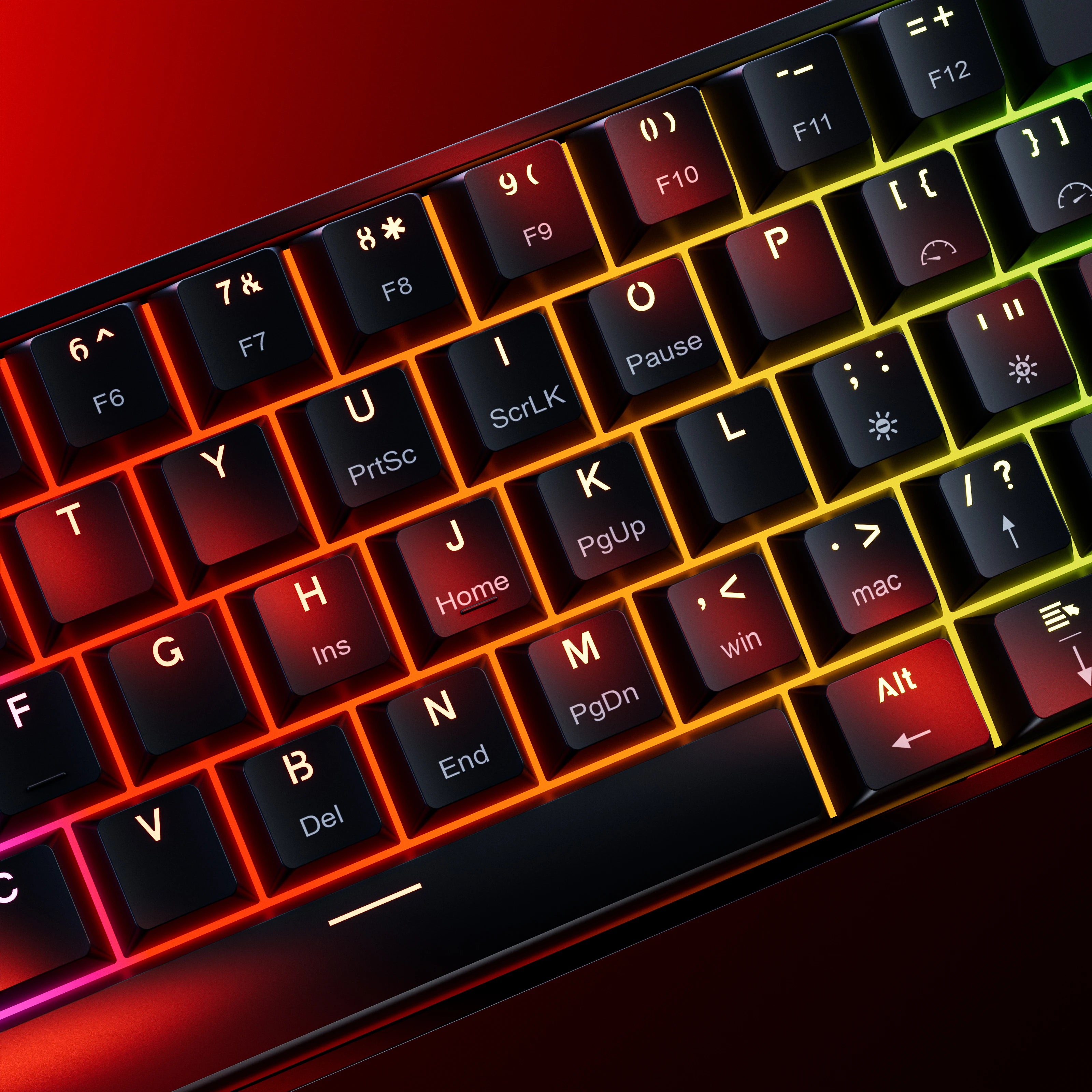 QwertyKey H61 Split Fekete Hotswap RGB Mechanikus Gaming Billentyűzet