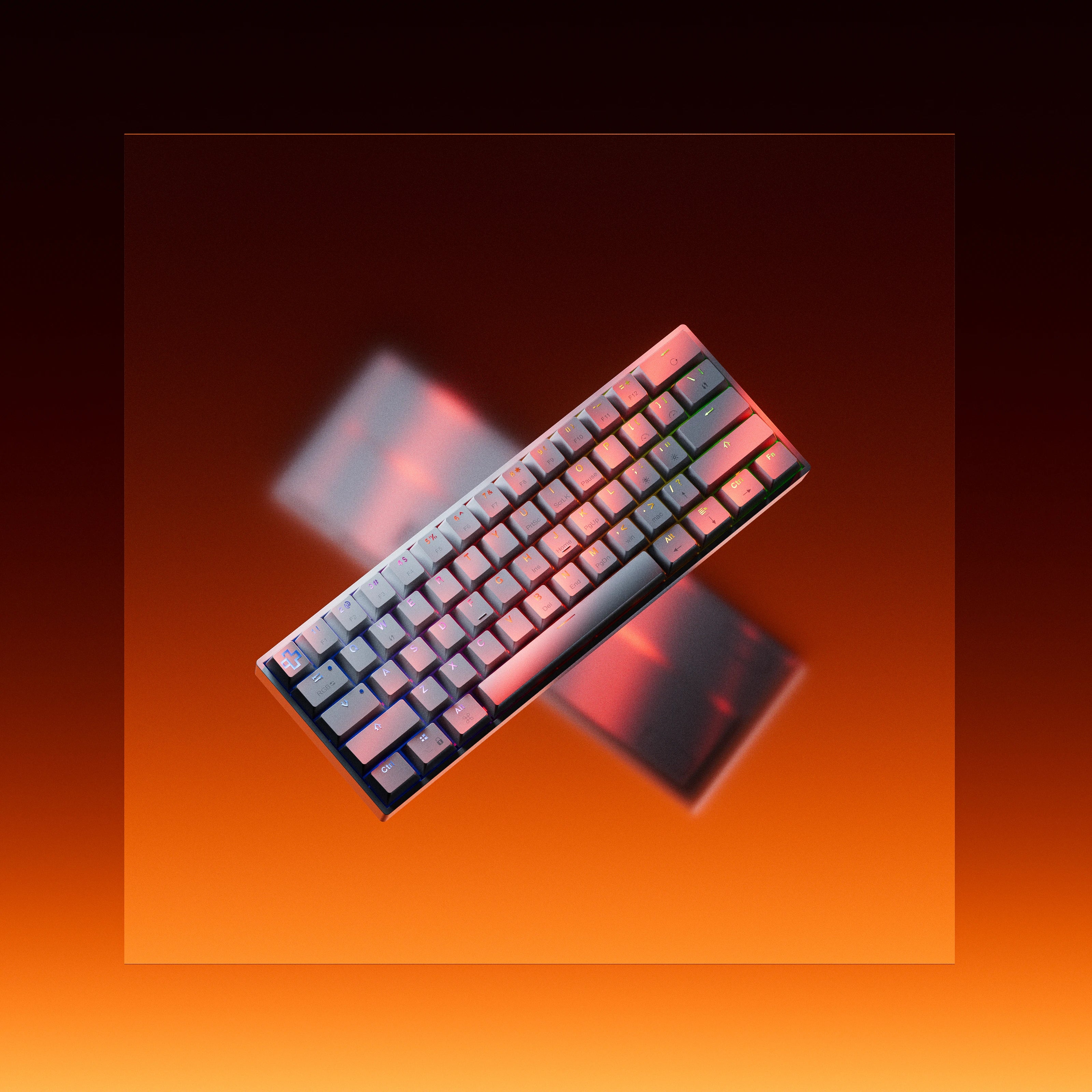 QwertyKey H61 Split Alba Hotswap RGB Mechanikus Játékbillentyűzet