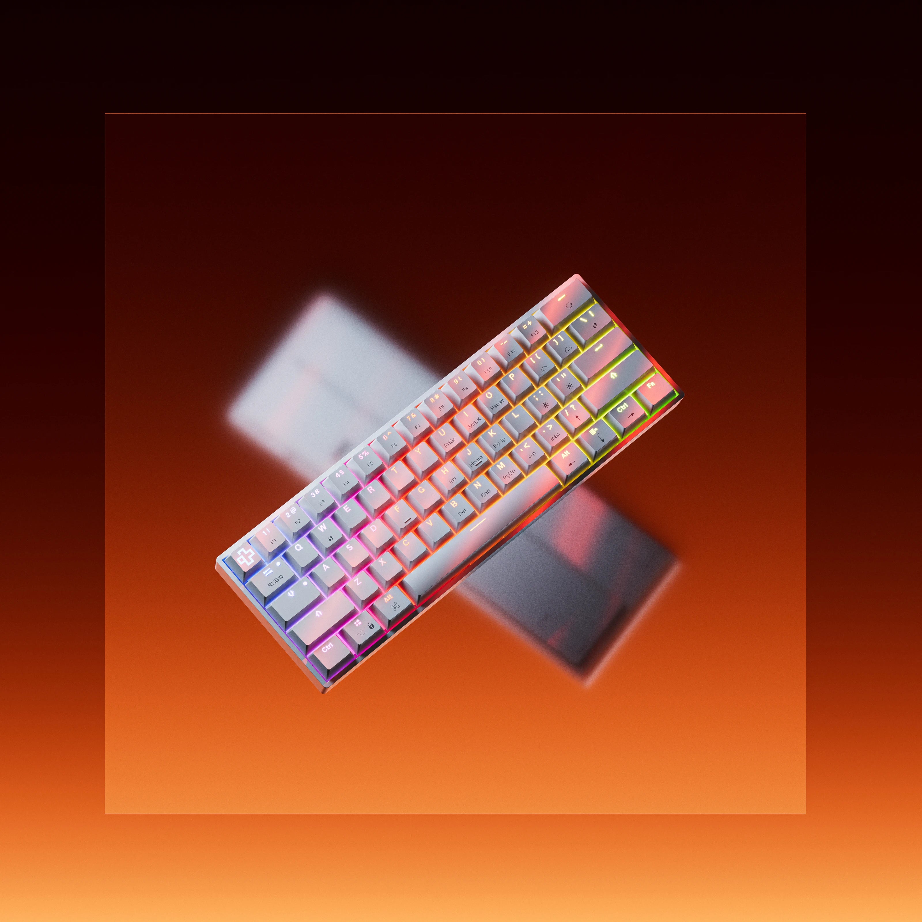 QwertyKey H61 Split Alba Hotswap RGB Mechanikus Játékbillentyűzet