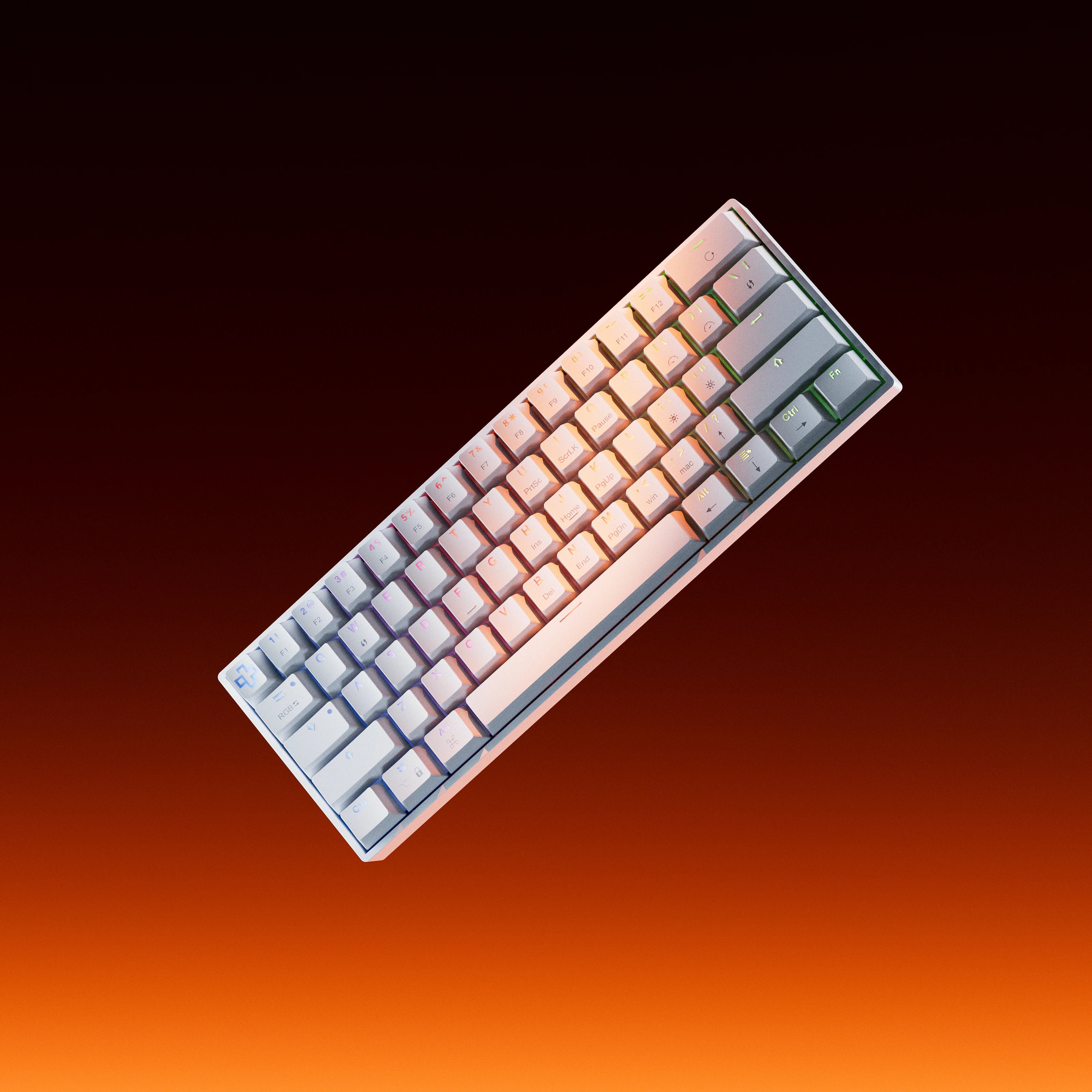 QwertyKey H61 Split Alba Hotswap RGB Mechanikus Játékbillentyűzet