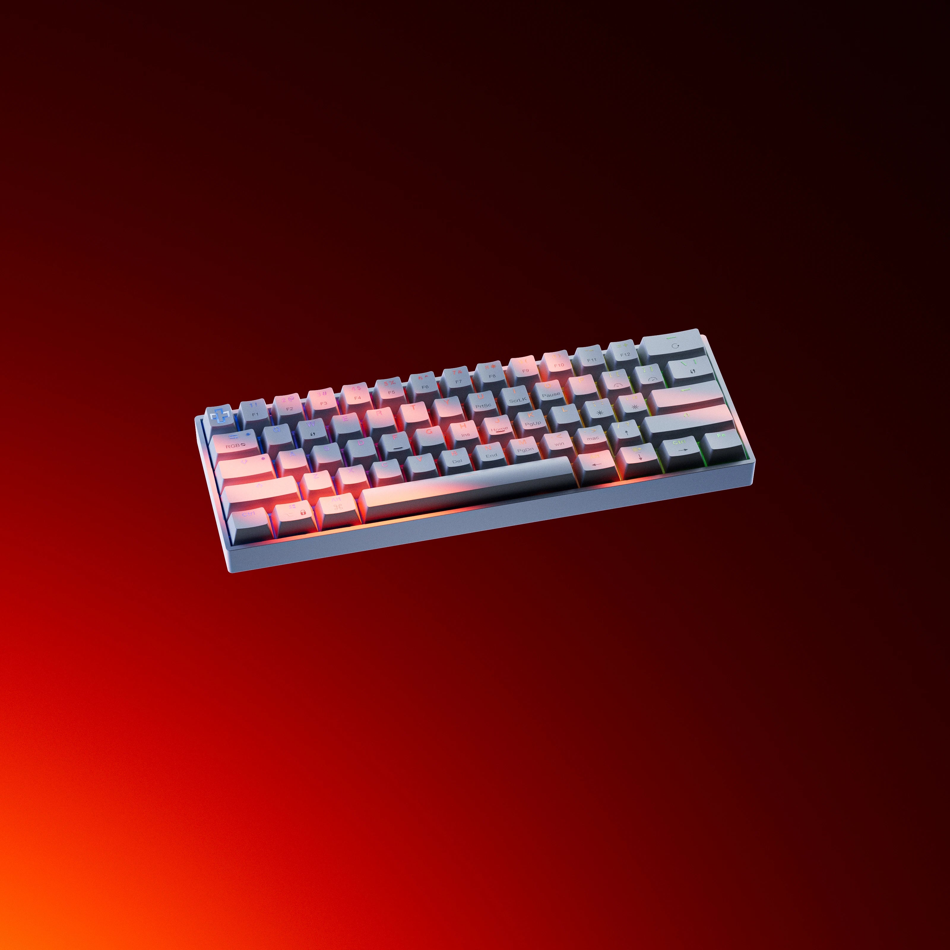 QwertyKey H61 Split Alba Hotswap RGB Mechanikus Játékbillentyűzet