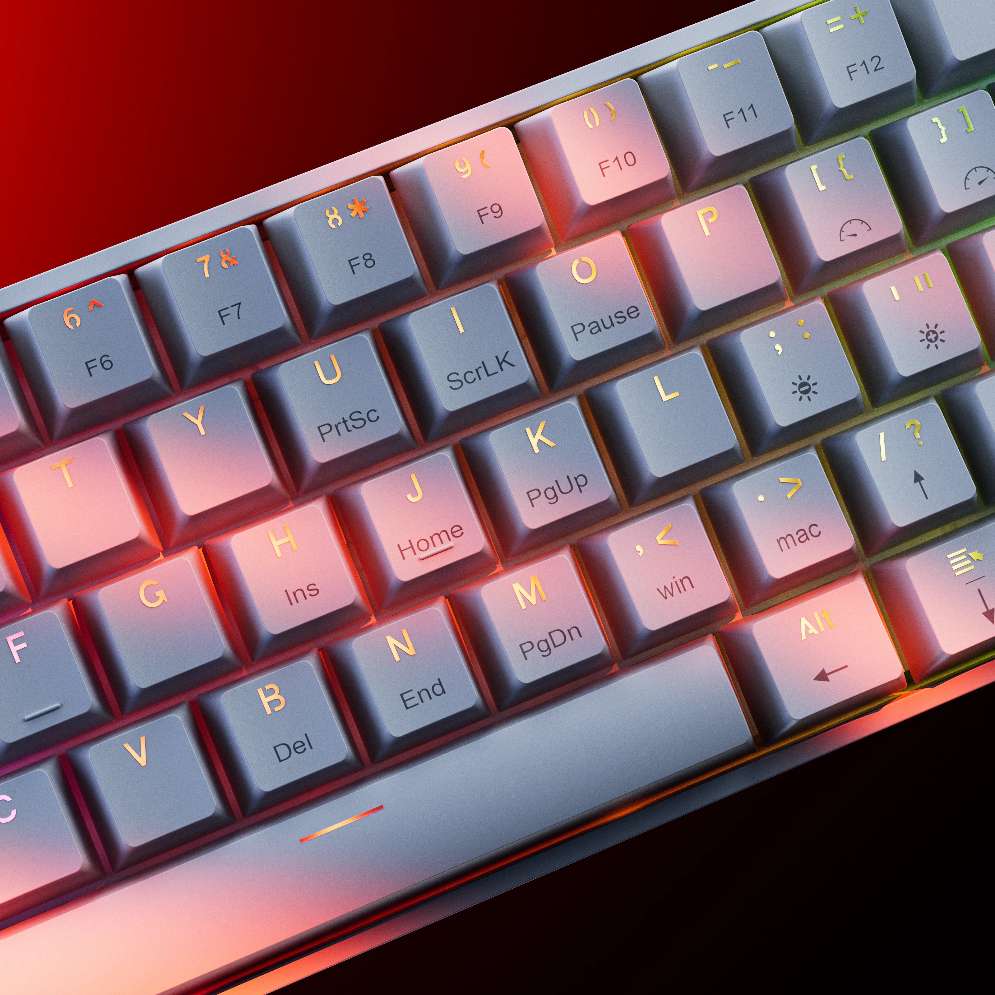 QwertyKey H61 Split Alba Hotswap RGB Mechanikus Játékbillentyűzet