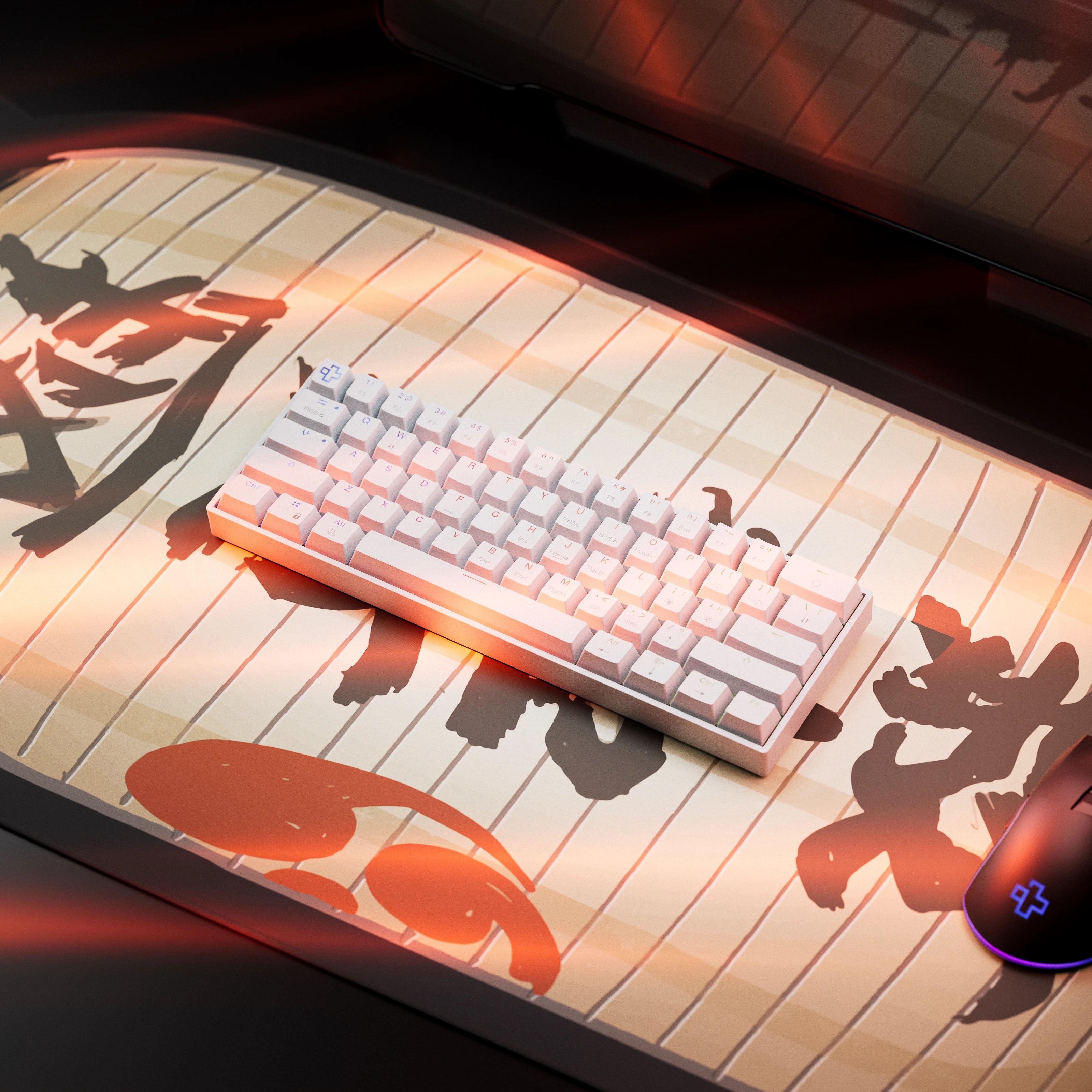 QwertyKey H61 Split Alba Hotswap RGB Mechanikus Játékbillentyűzet