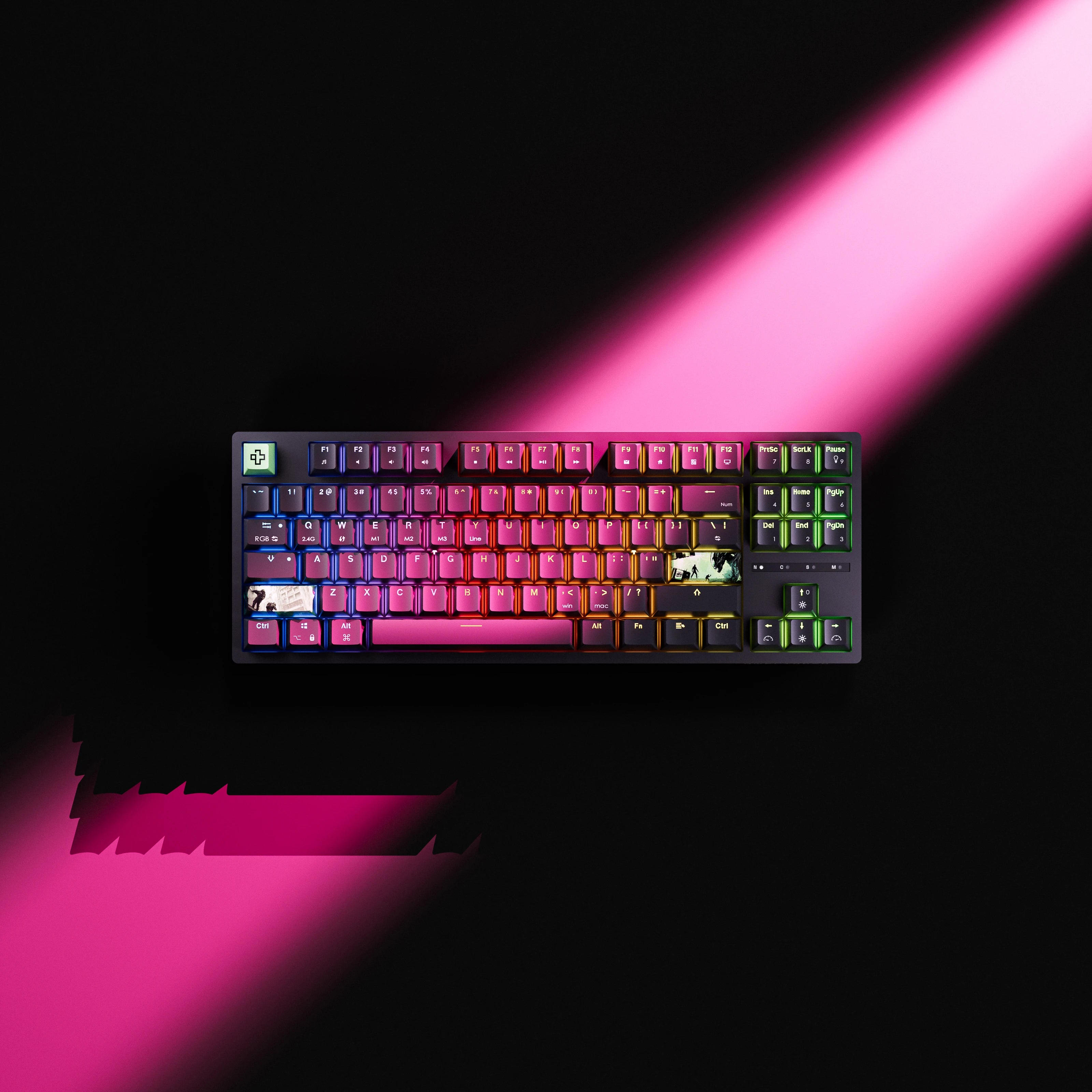 QwertyKey H87 Fekete Bluetooth Vezeték nélküli Hotswap RGB Mechanikus Gaming Billentyűzet