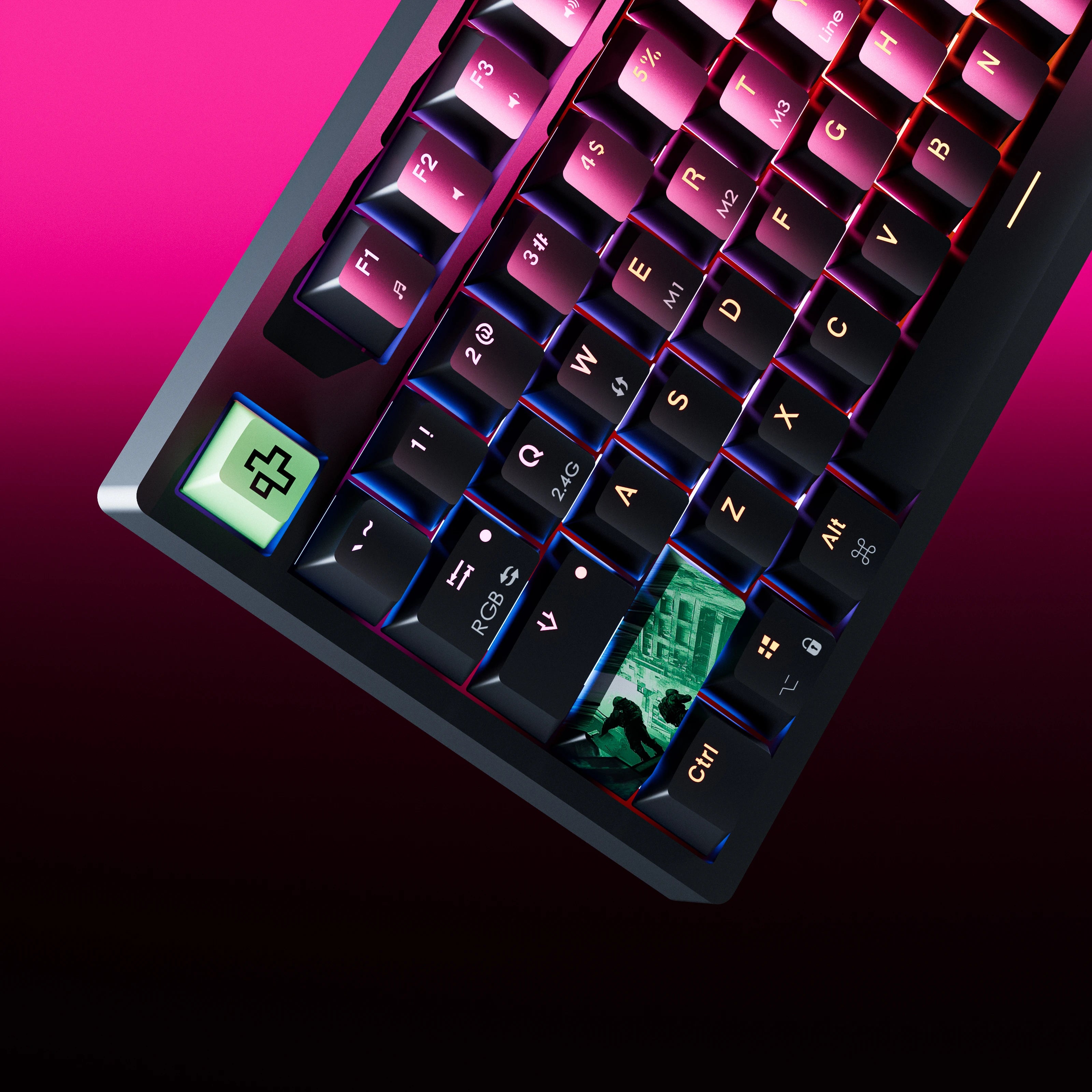 QwertyKey H87 Fekete Bluetooth Vezeték nélküli Hotswap RGB Mechanikus Gaming Billentyűzet