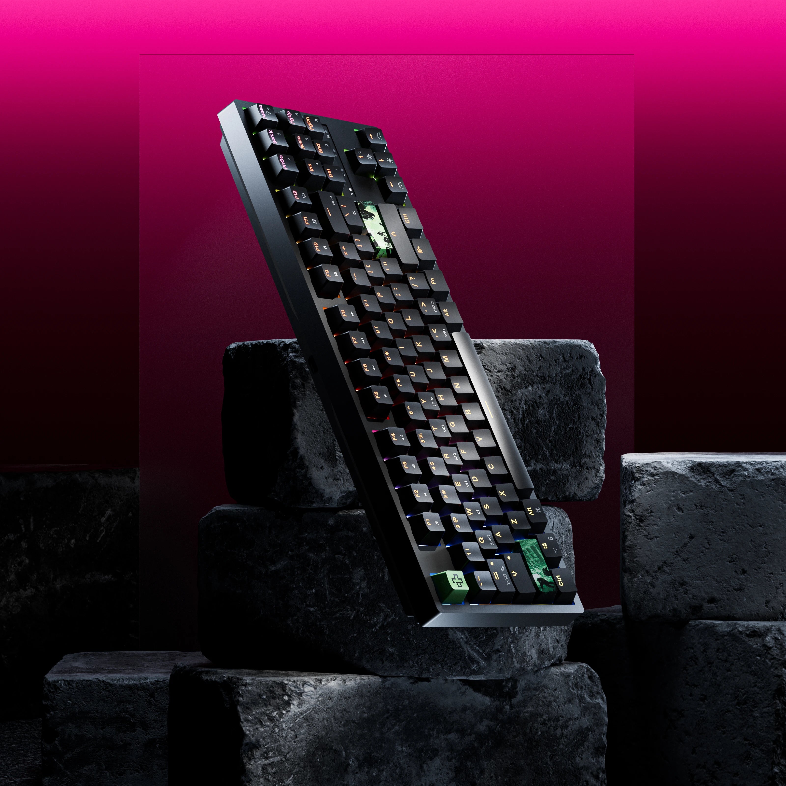 QwertyKey H87 Fekete Bluetooth Vezeték nélküli Hotswap RGB Mechanikus Gaming Billentyűzet