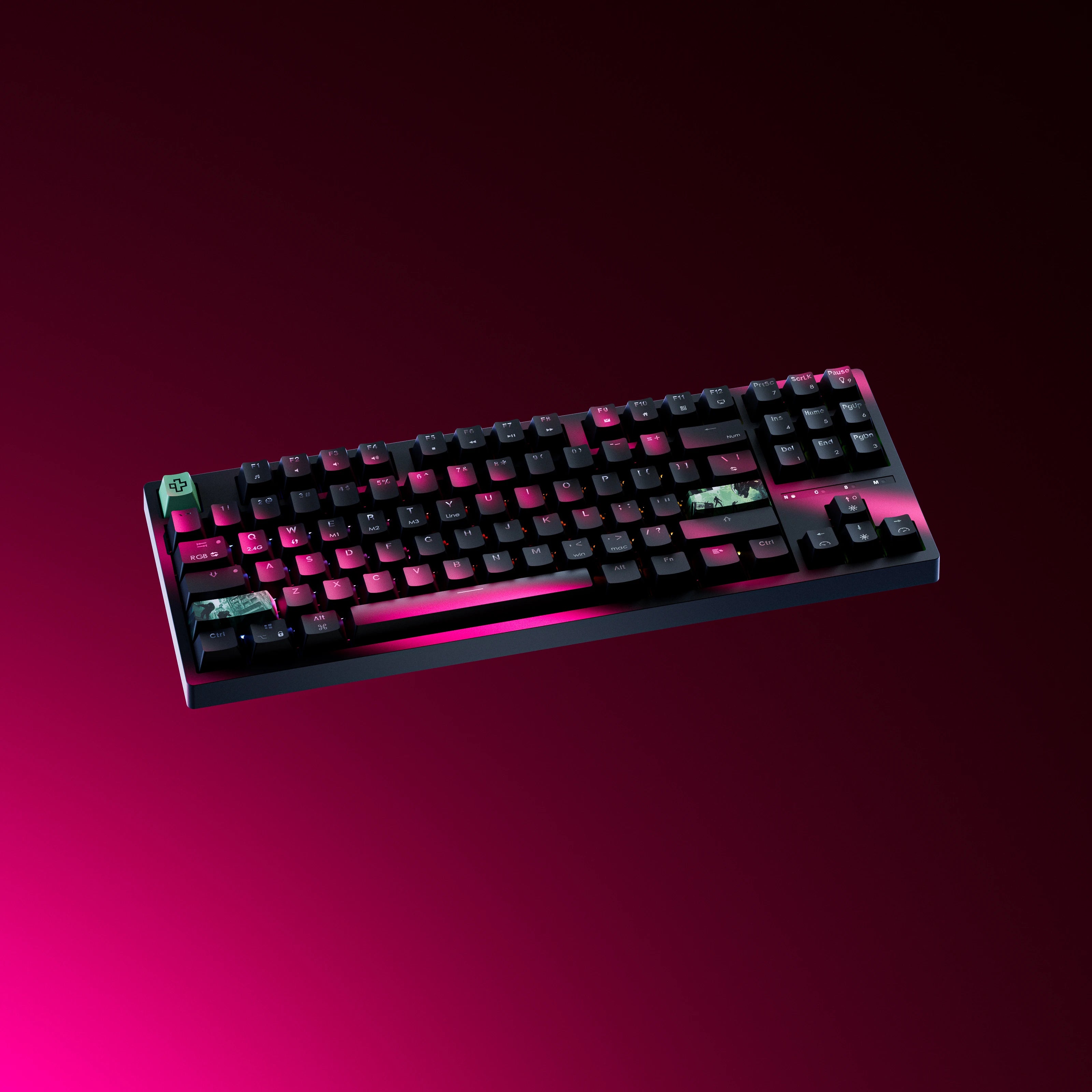 QwertyKey H87 Fekete Bluetooth Vezeték nélküli Hotswap RGB Mechanikus Gaming Billentyűzet