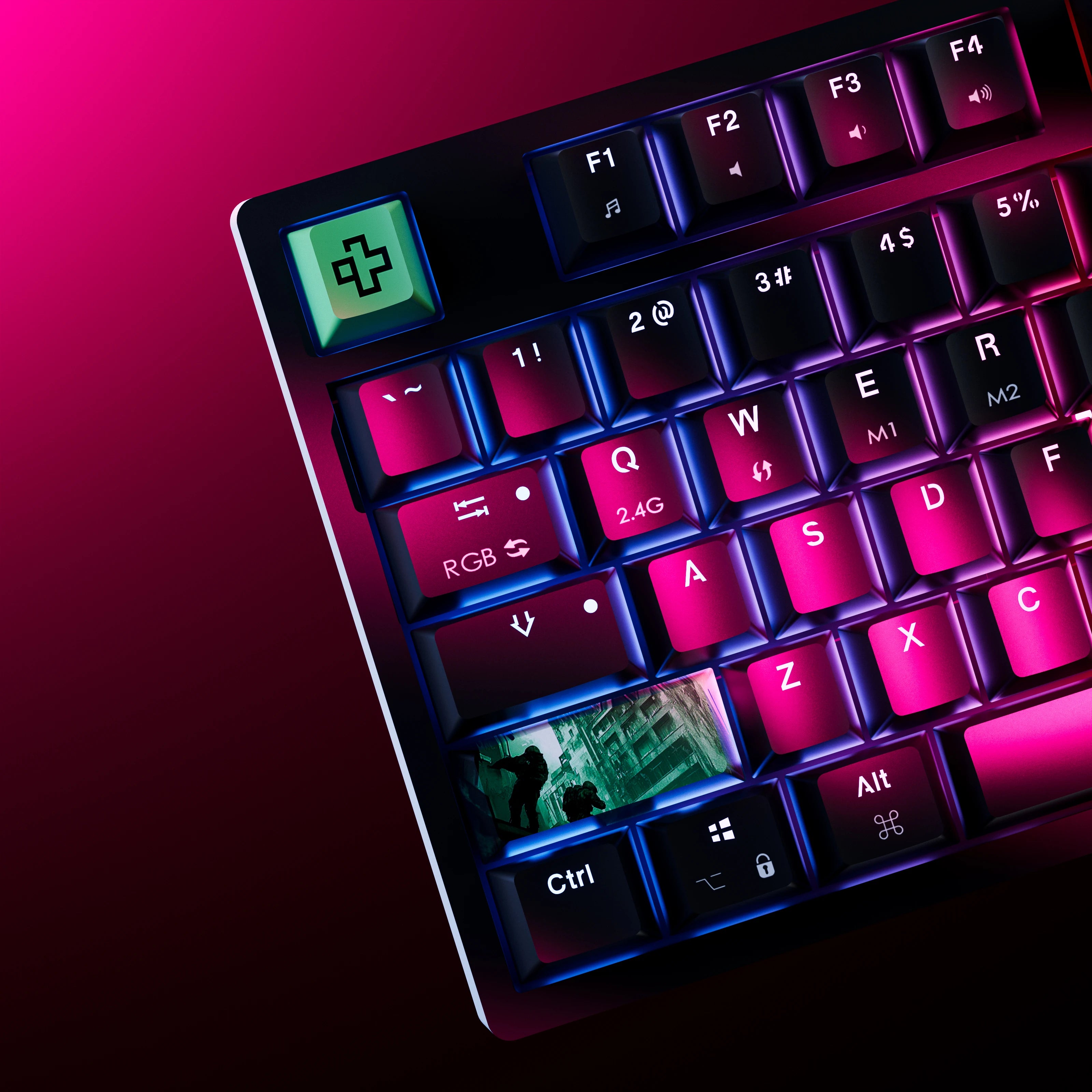 QwertyKey H87 Fekete Bluetooth Vezeték nélküli Hotswap RGB Mechanikus Gaming Billentyűzet