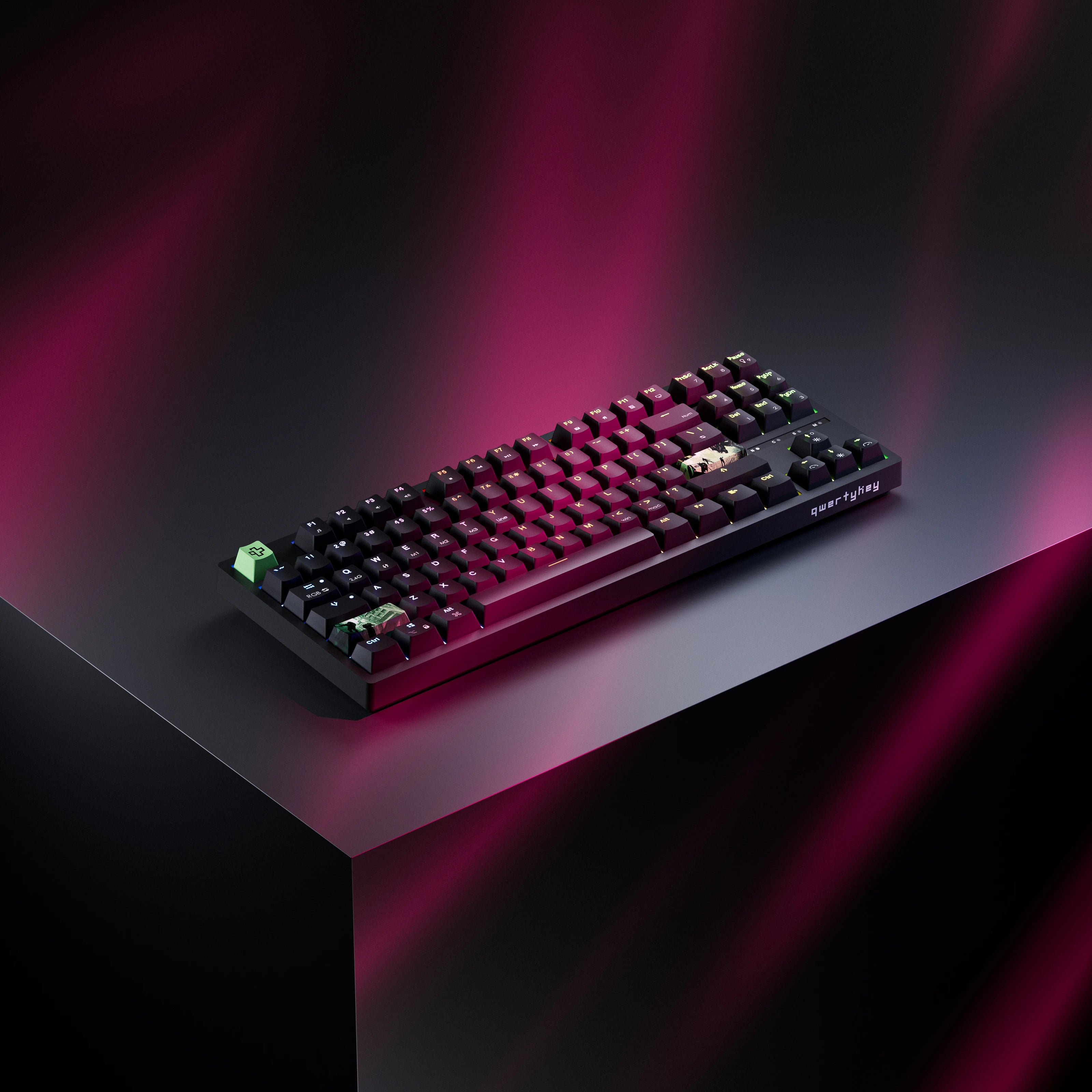 QwertyKey H87 Fekete Bluetooth Vezeték nélküli Hotswap RGB Mechanikus Gaming Billentyűzet