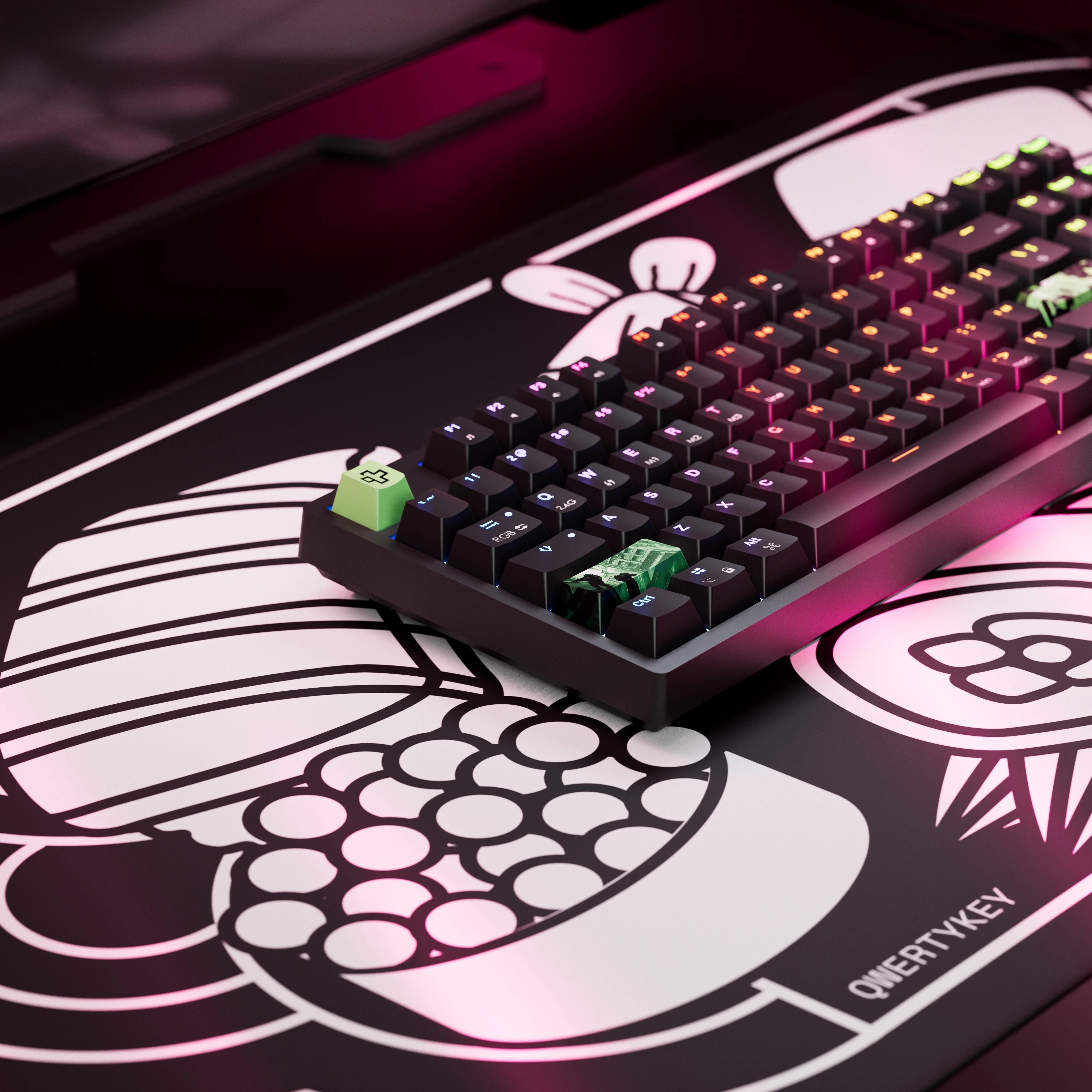 QwertyKey H87 Fekete Bluetooth Vezeték nélküli Hotswap RGB Mechanikus Gaming Billentyűzet