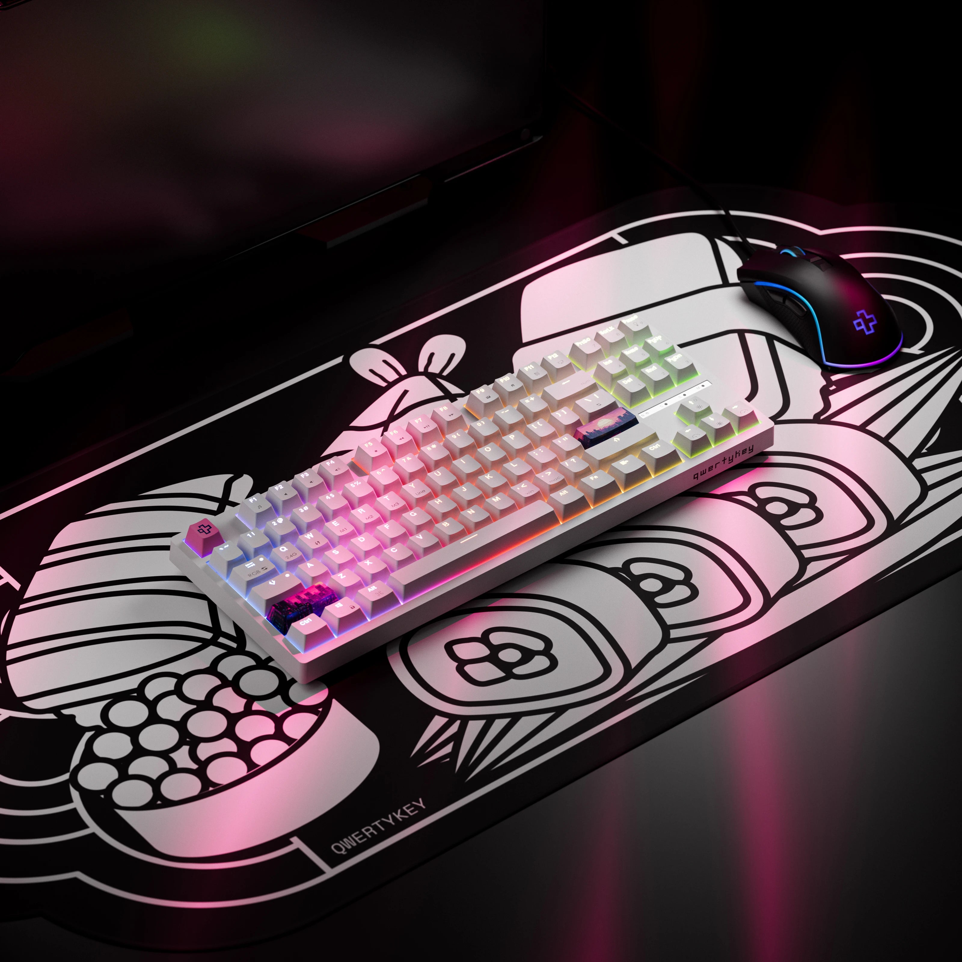 QwertyKey H87 Alba Bluetooth Vezeték nélküli Hotswap RGB Mechanikus Gaming Billentyűzet