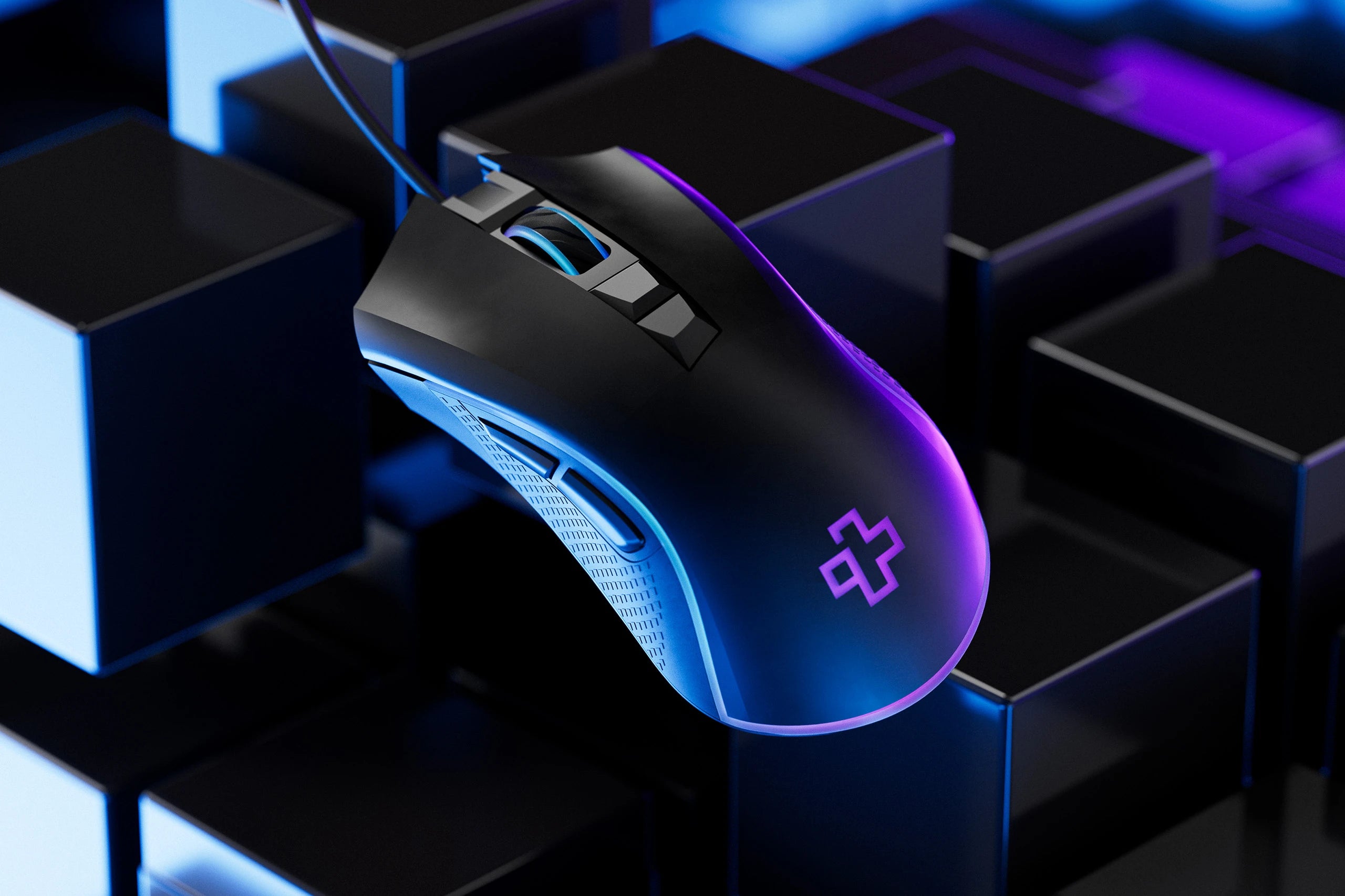 QwertyKey Gaming Egér Forge Fekete, RGB, 12.000 DPI, Szoftver