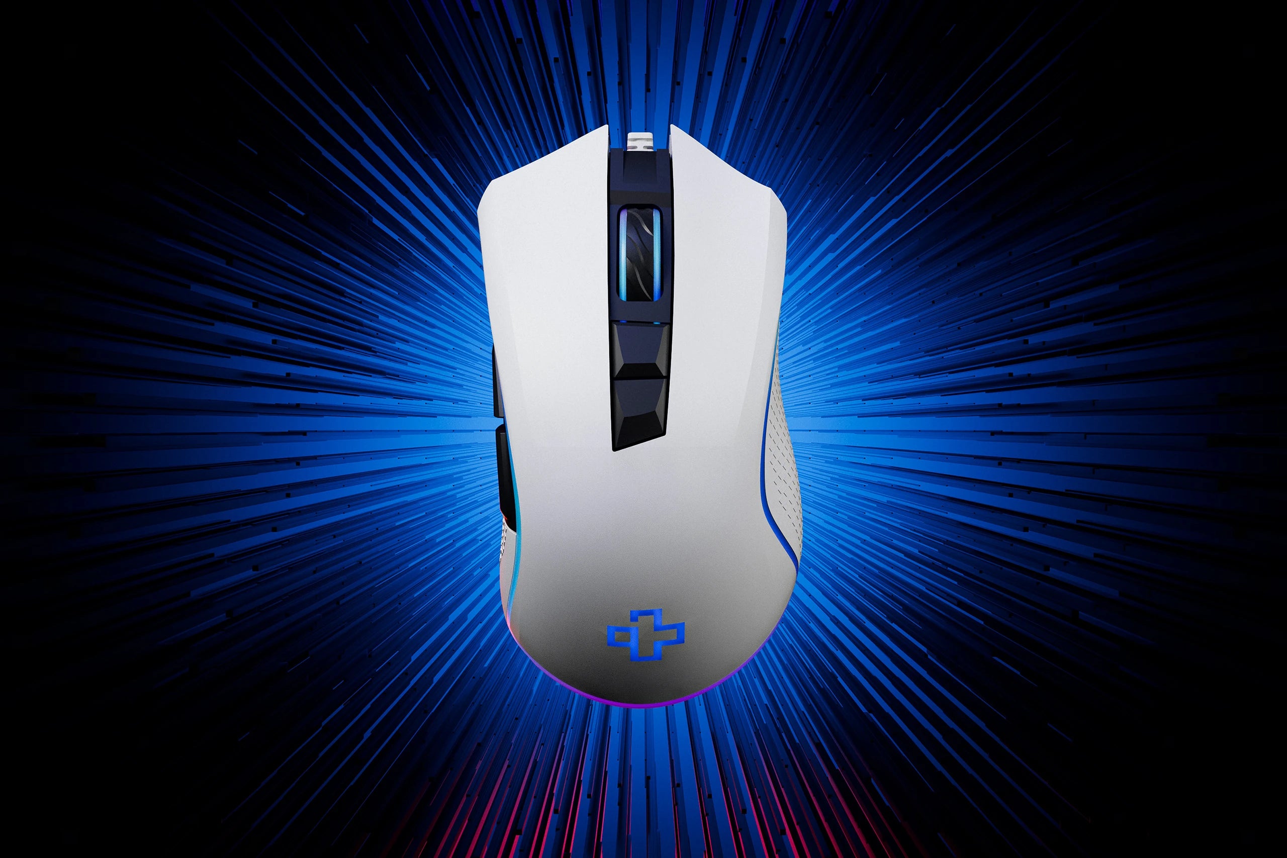QwertyKey Gaming Egér Forge Alb, RGB, 12.000 DPI, Szoftver
