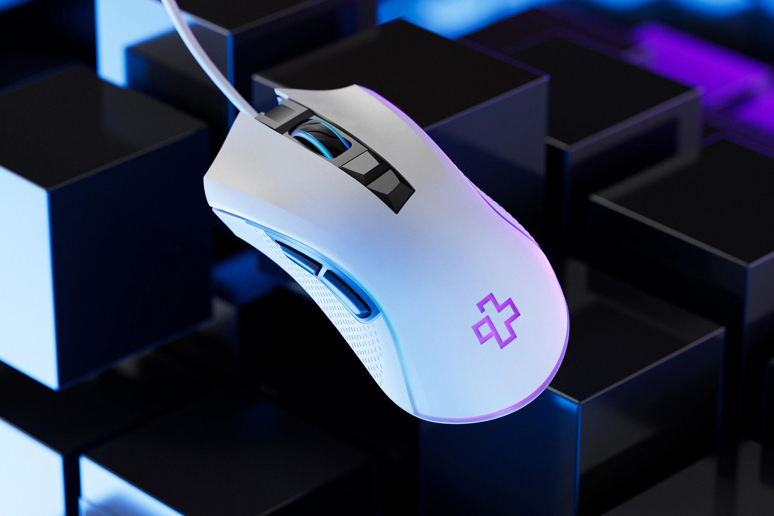 QwertyKey Gaming Egér Forge Alb, RGB, 12.000 DPI, Szoftver