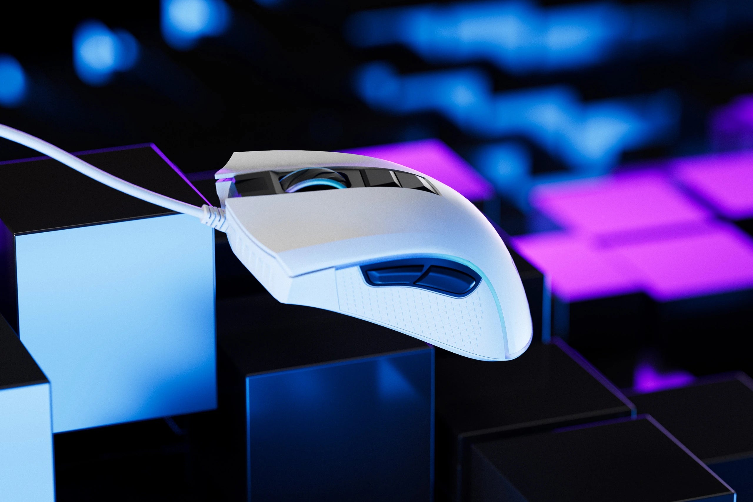 QwertyKey Gaming Egér Forge Alb, RGB, 12.000 DPI, Szoftver