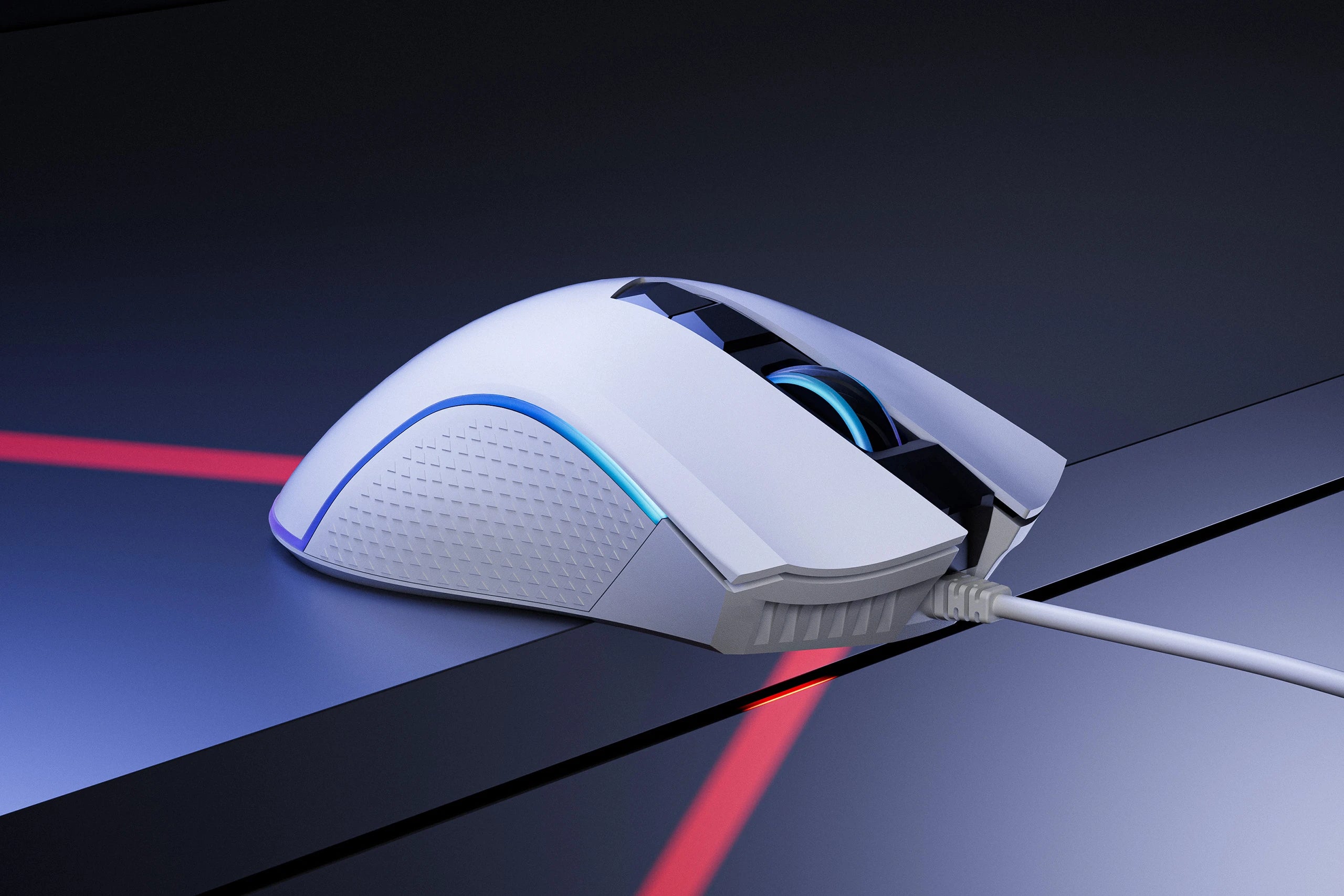 QwertyKey Gaming Egér Forge Alb, RGB, 12.000 DPI, Szoftver