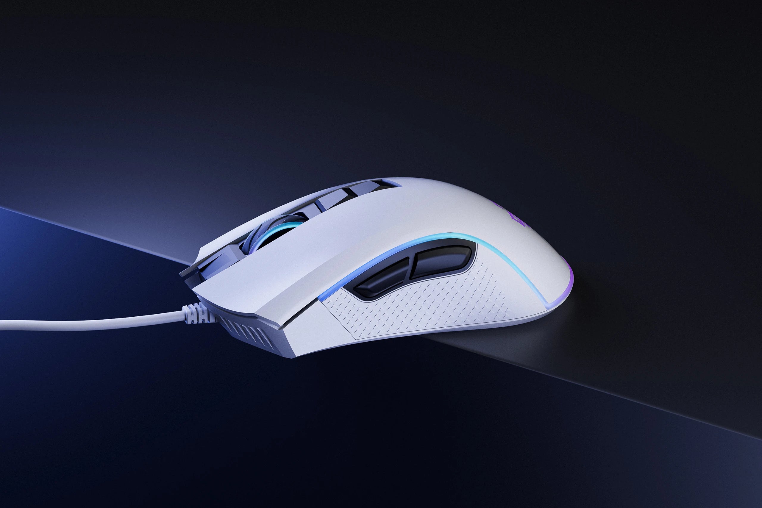 QwertyKey Gaming Egér Forge Alb, RGB, 12.000 DPI, Szoftver