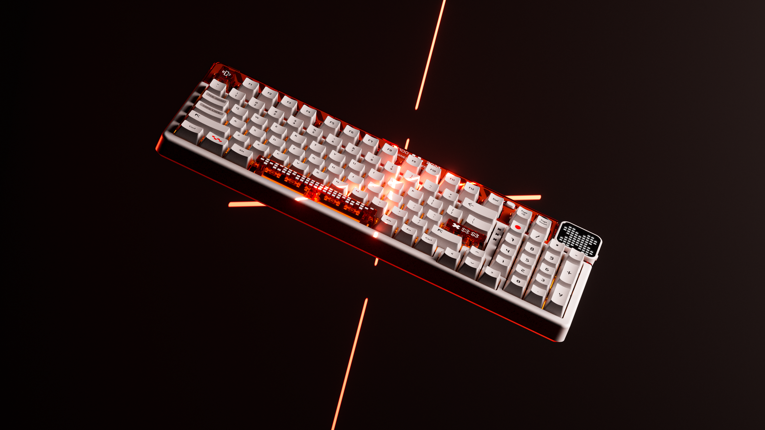 QwertyKey100 Apex Hotswap RGB Ecran Pixel Bluetooth Gasket Mount Mechanikus Gaming Billentyűzet