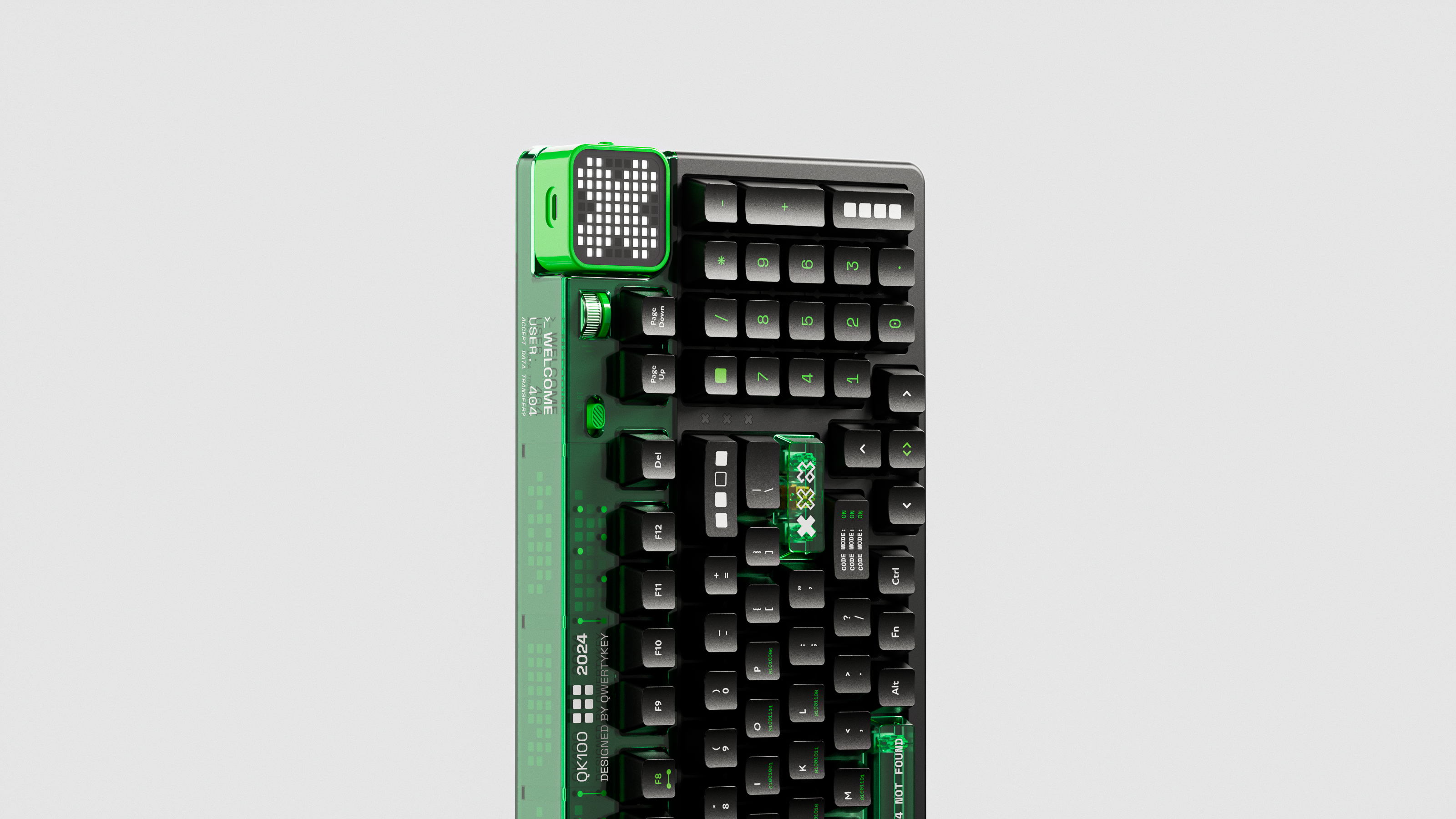 QwertyKey100 Matrix Hotswap RGB Ecran Pixel Bluetooth Gasket Mount Mechanikus Gaming Billentyűzet